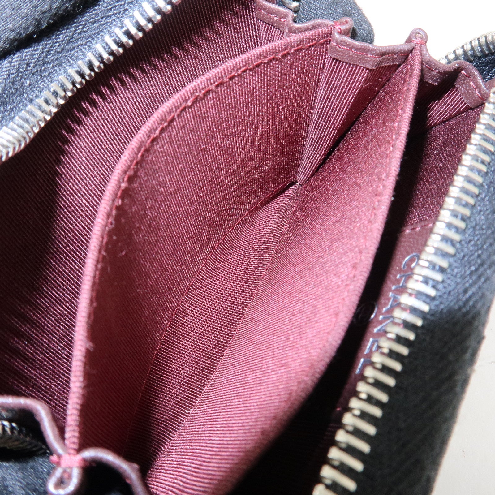 CHANEL Matelasse Lamb Skin Classic Zippy Coin Case Black AP0216 Used