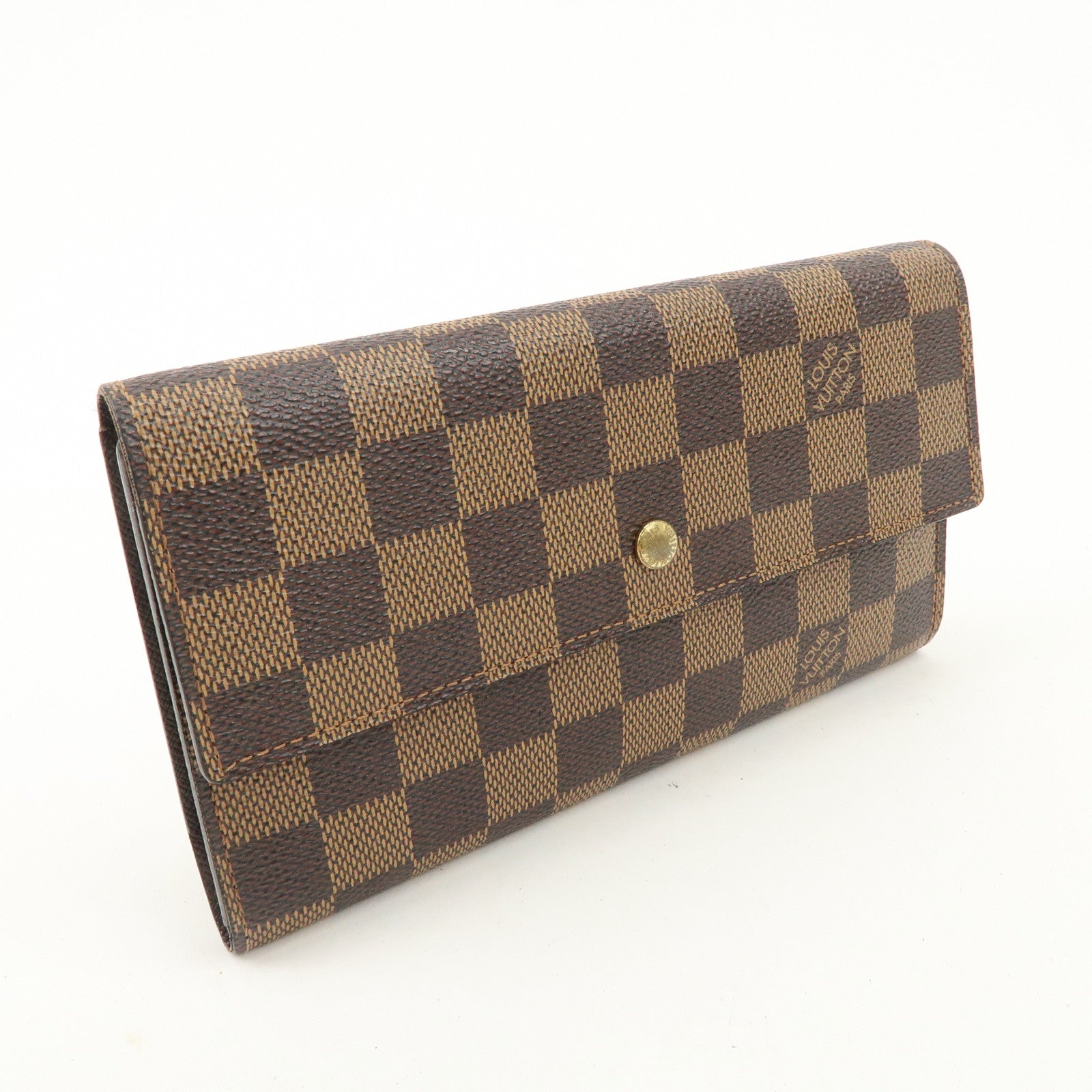 Louis Vuitton Damier Porte Tresor International Long Wallet N61215 Used
