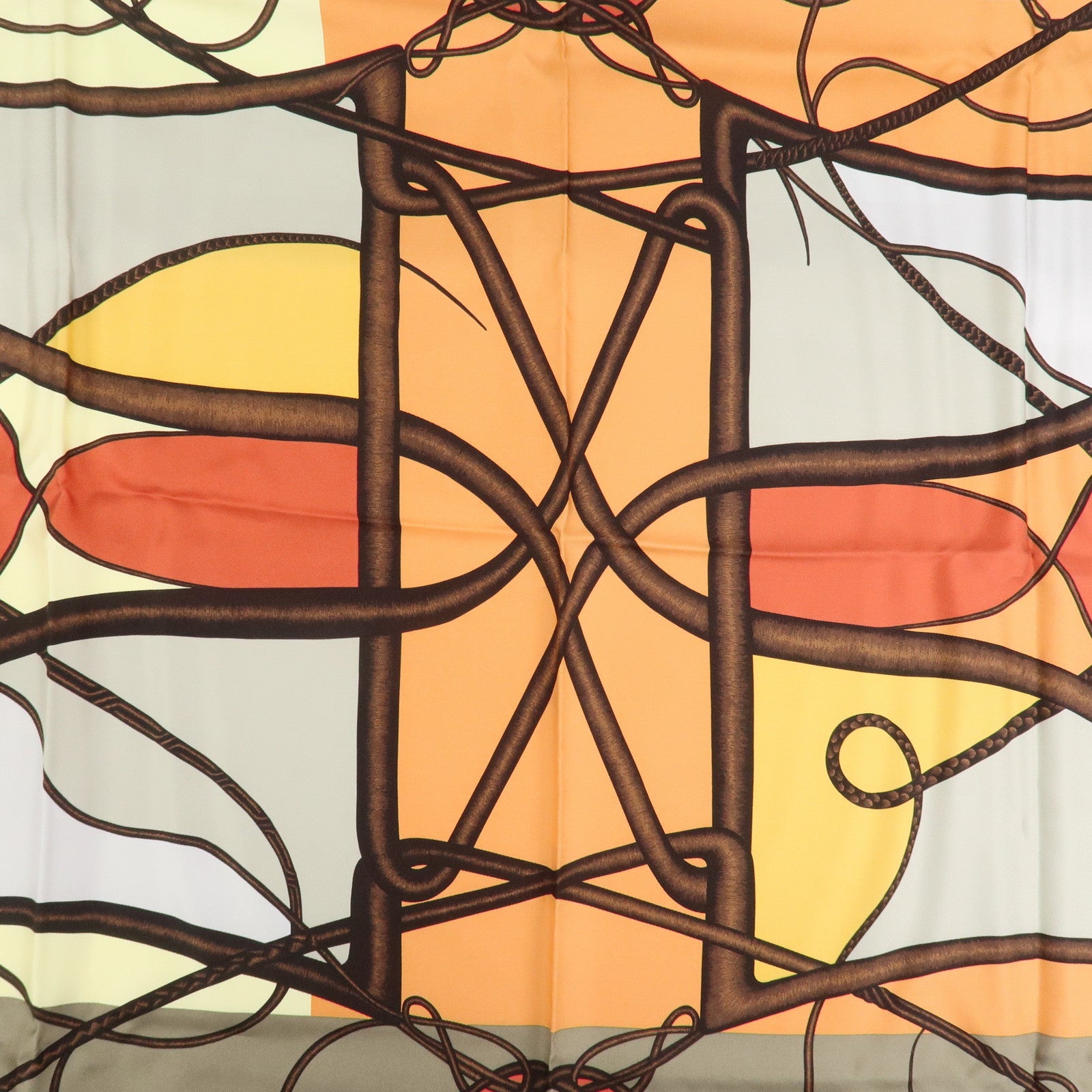 HERMES Carre 90 Silk 100% Coup de Fouet Scarf Black Multicolor