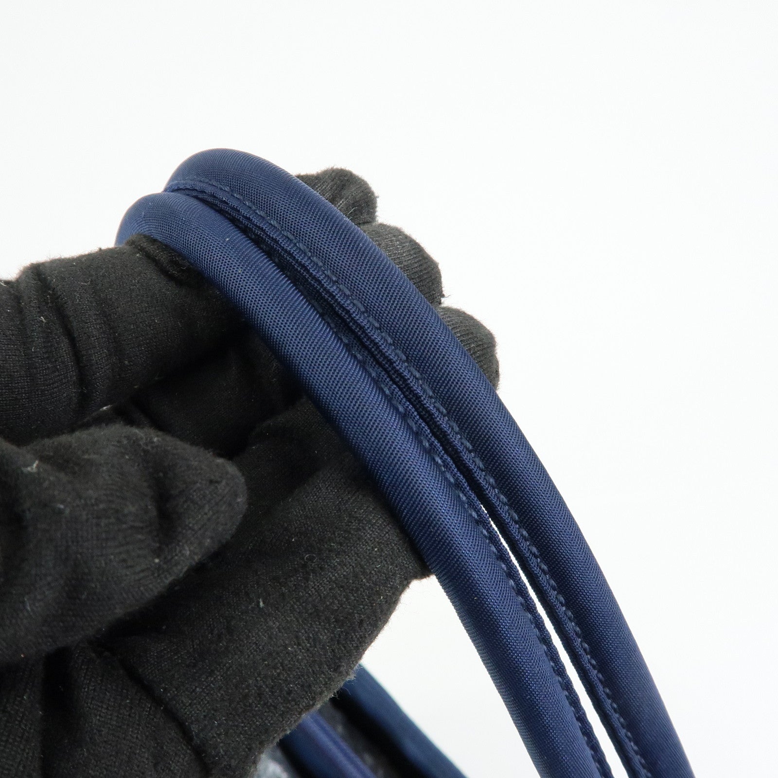 PRADA Triangle Logo Nylon Shoulder Bag Hand Bag Navy B6242