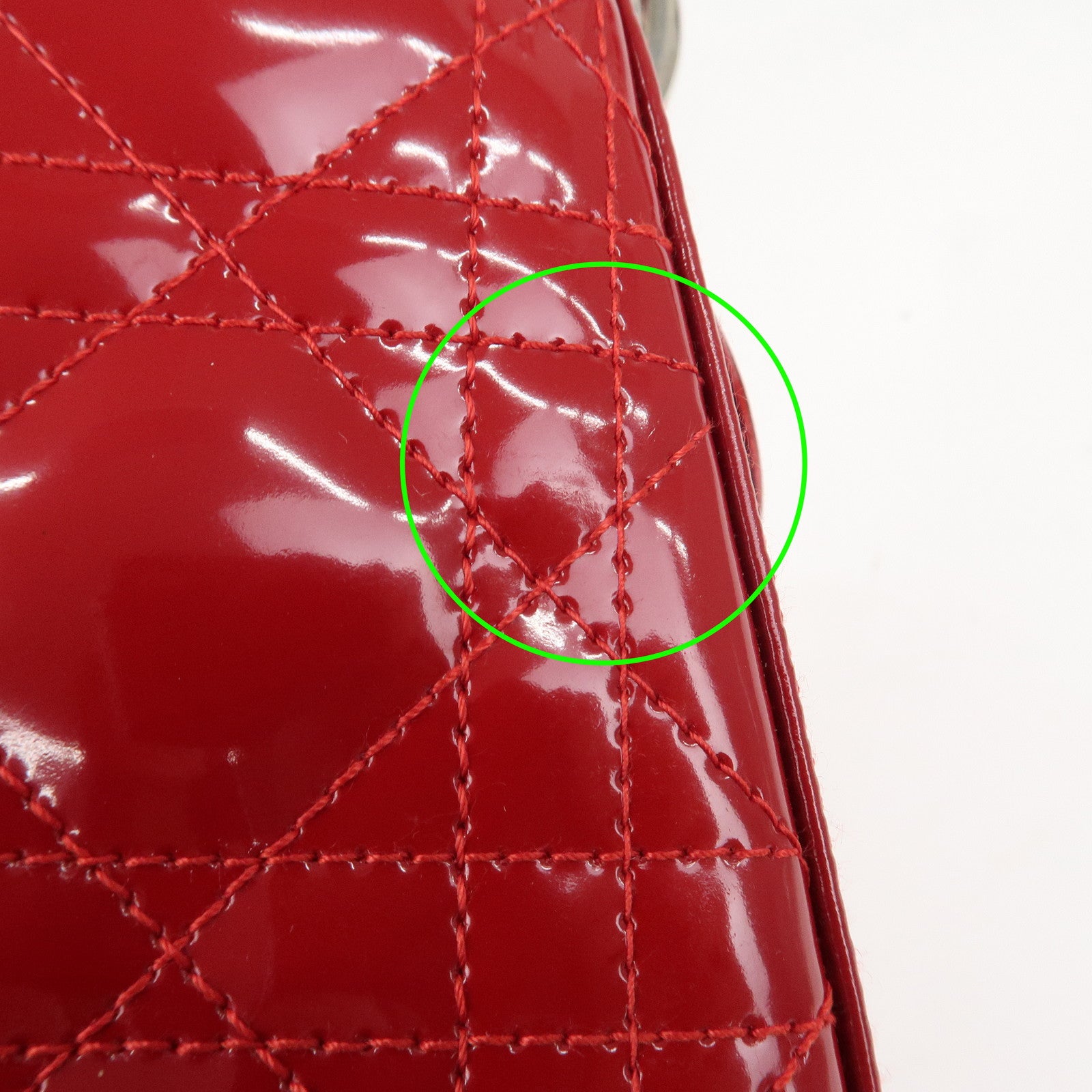 Christian Dior Cannage Patent Leather One Shoulder Bag Red