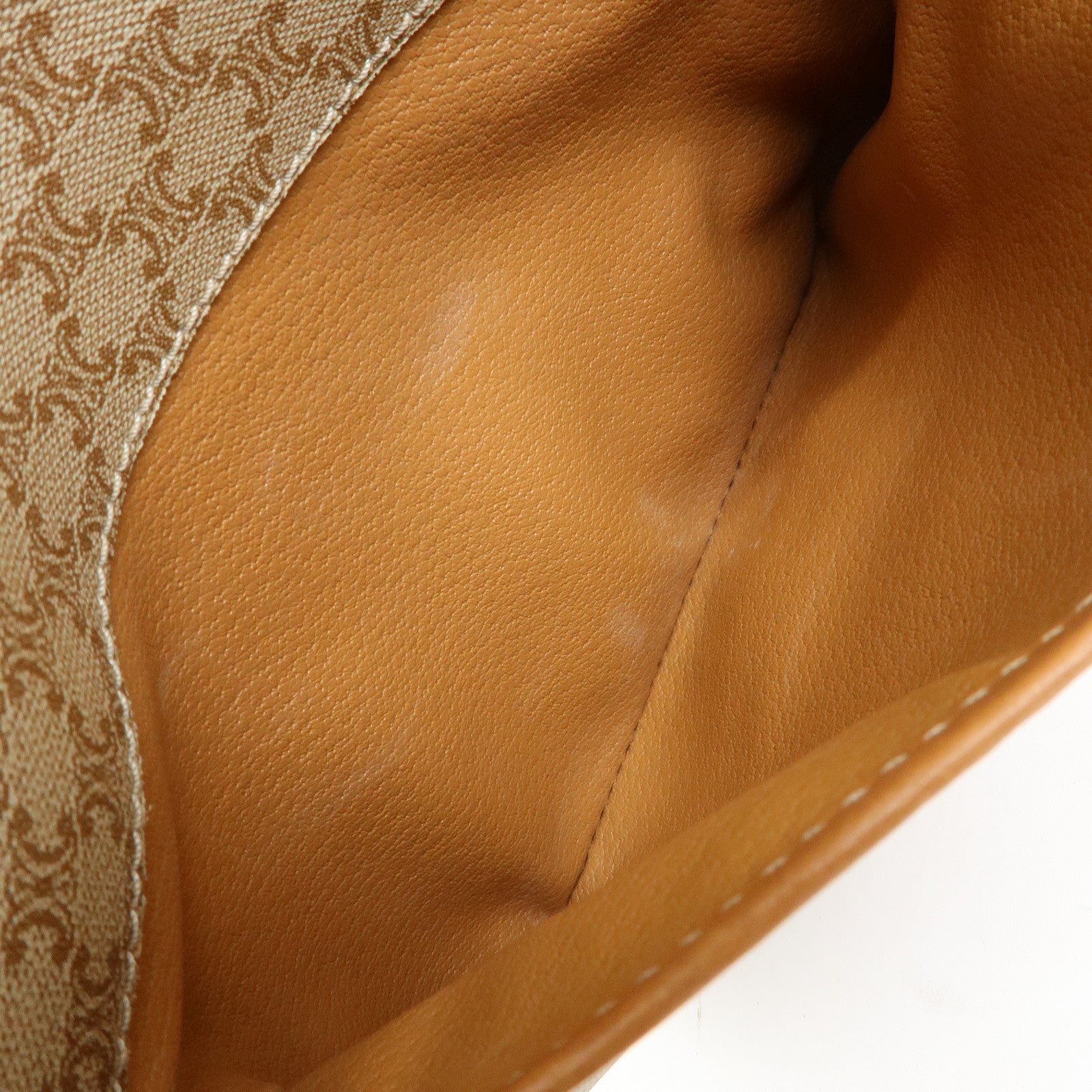 CELINE Macadam PVC Leather Shoulder Bag Beige Brown