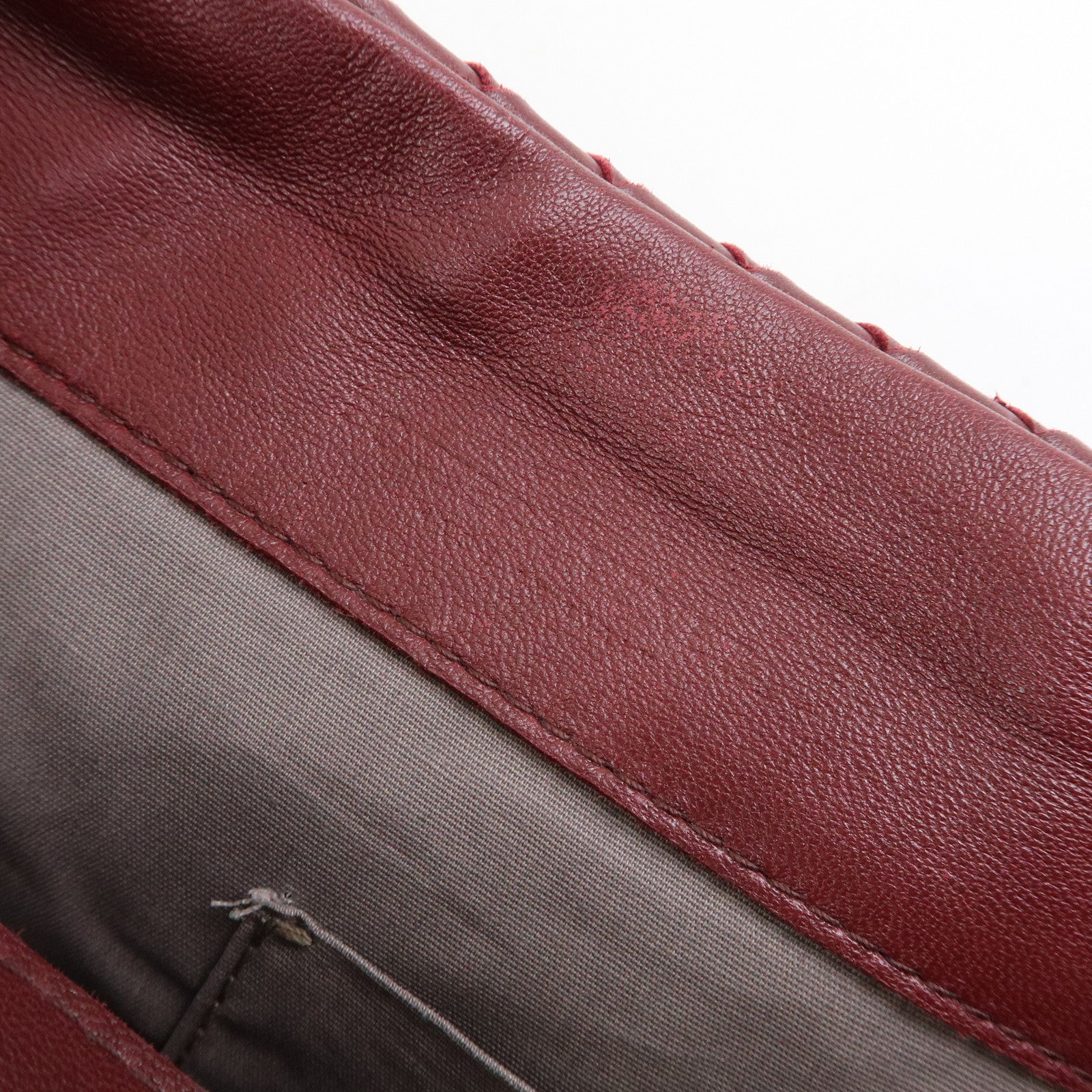 BOTTEGA VENETA Intrecciato Leather Shoulder Bag Bordeaux