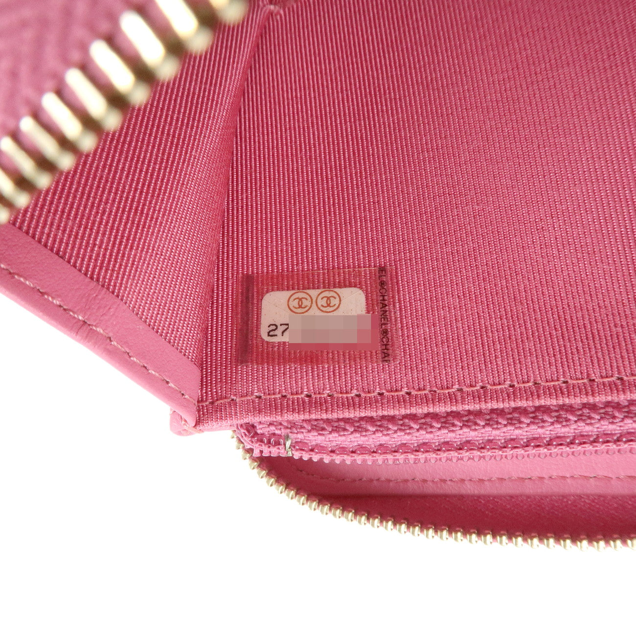 CHANEL Matelasse Caviarskin Small Wallet Pink A80481