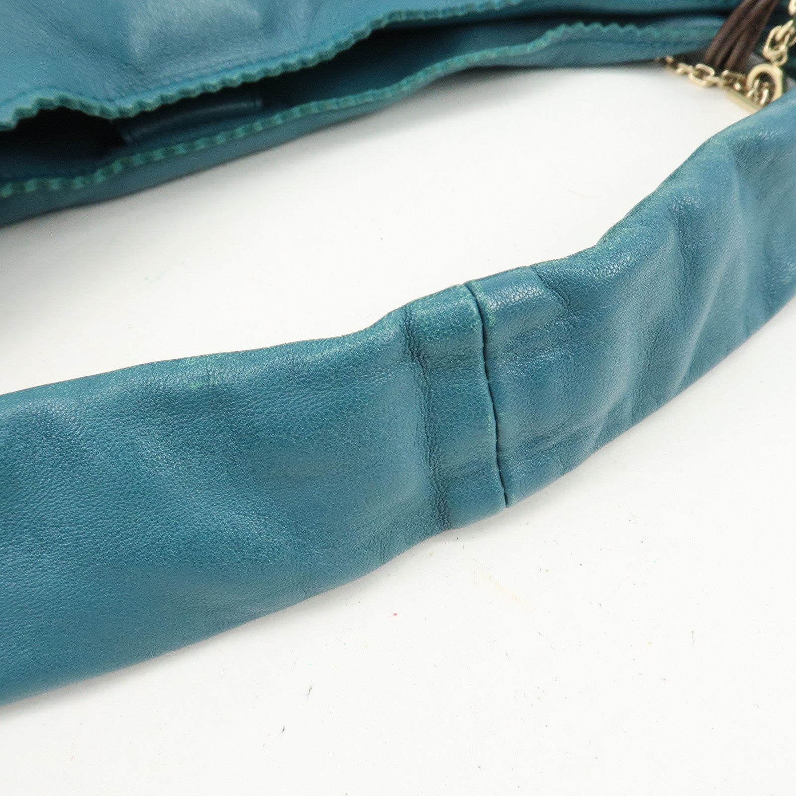 LOEWE Viento 30 Leather Shoulder Bag Hand Bag Blue