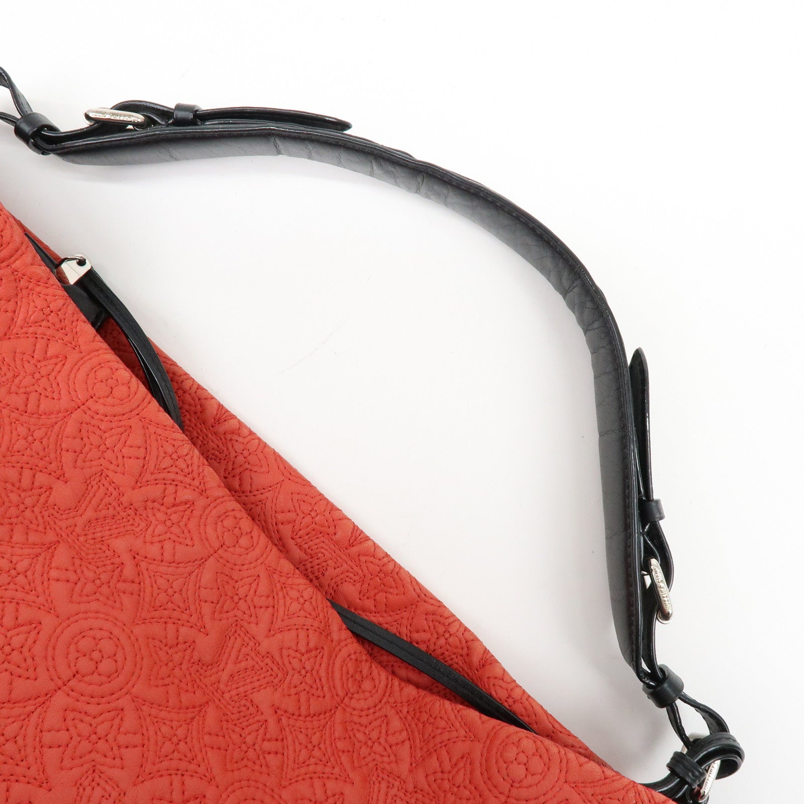 Louis Vuitton Monogram Antheia Leather Shoulder Bag Red Black