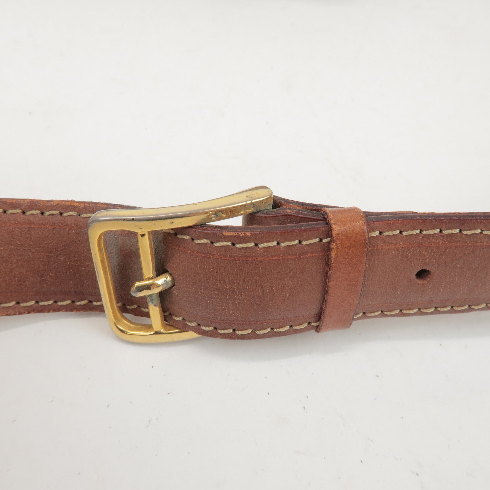 CELINE Macadam PVC Leather Shoulder Bag Beige Brown