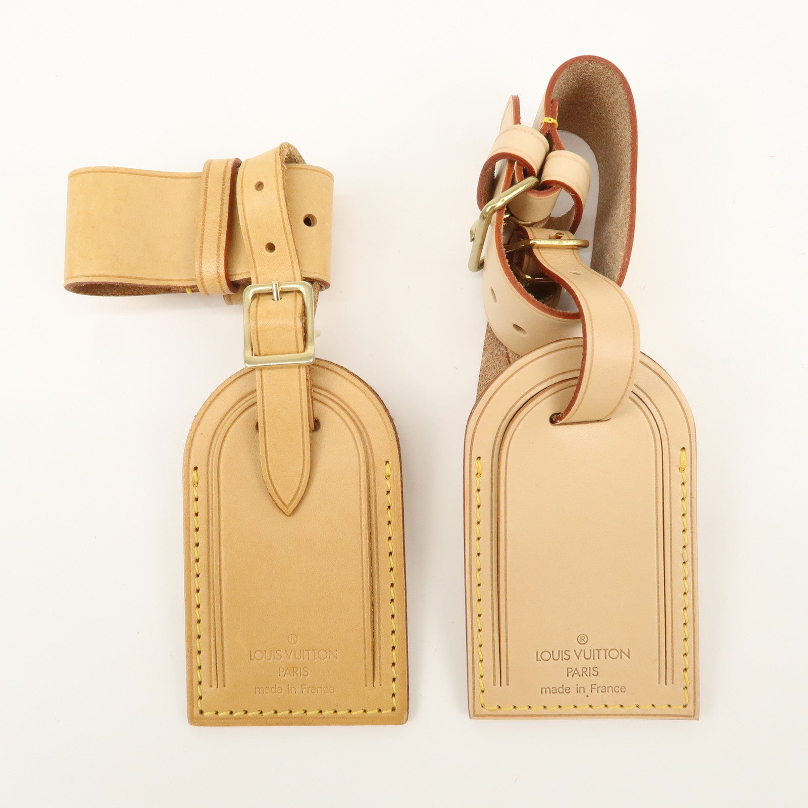 Louis Vuitton Set of 10 Leather Name Tag & Poignet Natural Used
