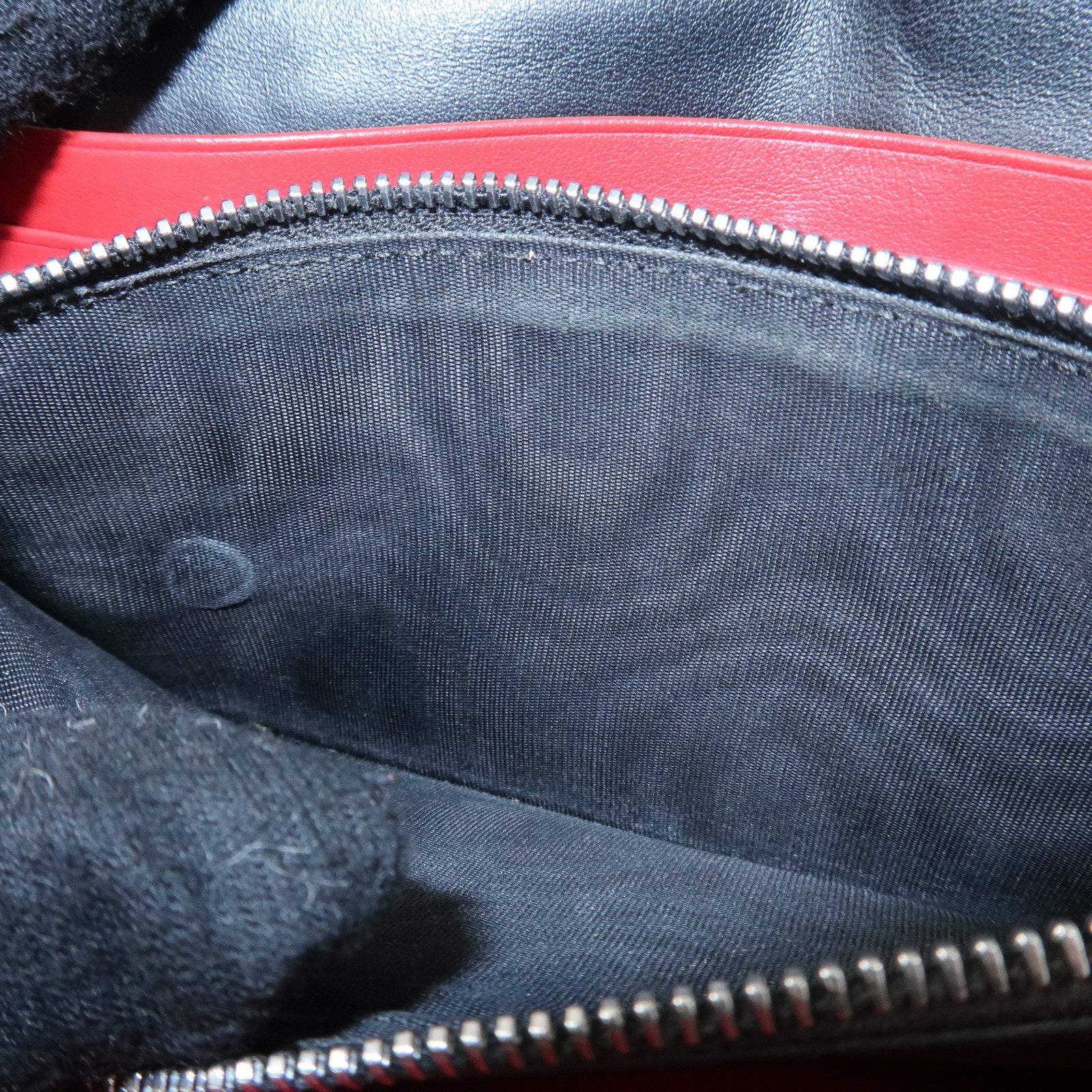 PRADA Leather Bi-Fold Long Wallet Black Silver Hardware 1MH037 Used