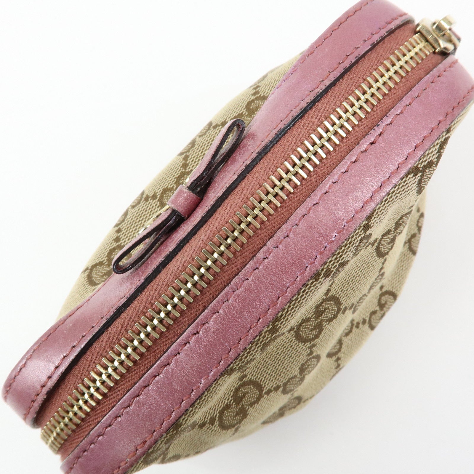 GUCCI Interlocking G Lovely Heart Cosmetic Pouch Beige Pink 308728