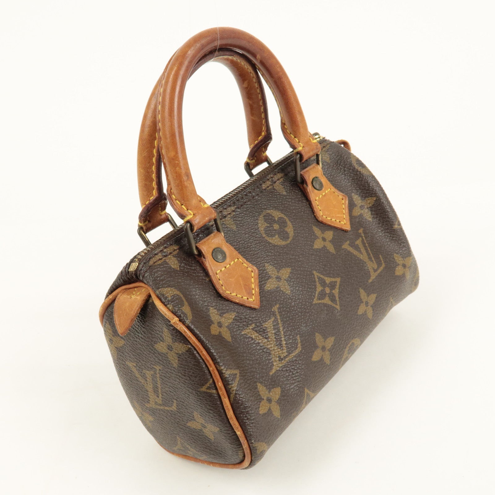 Louis Vuitton Monogram Mini Speedy Hand Bag Brown M41534 Used