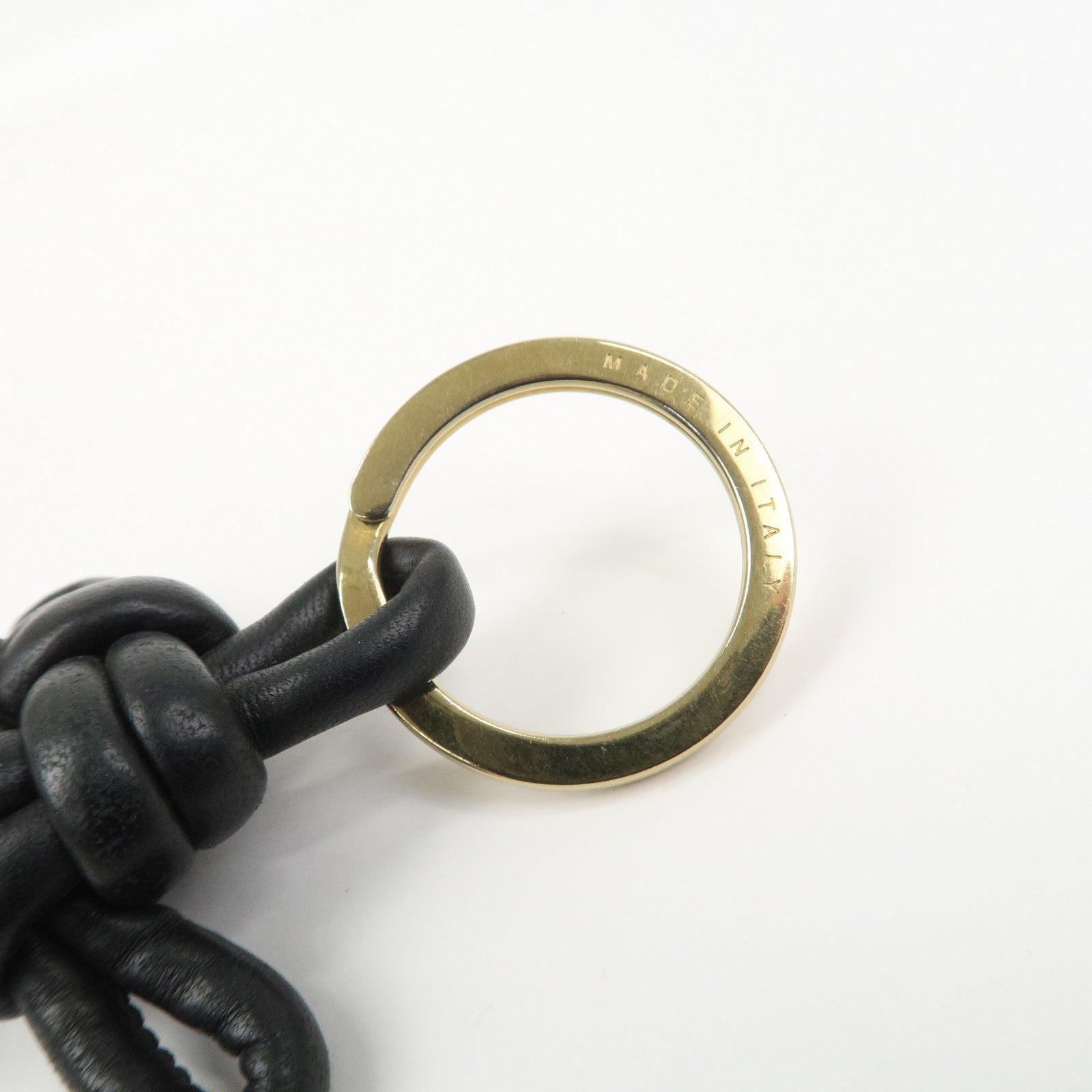 BOTTEGA VENETA Nappa Leather Bag Charm Key Chain Black