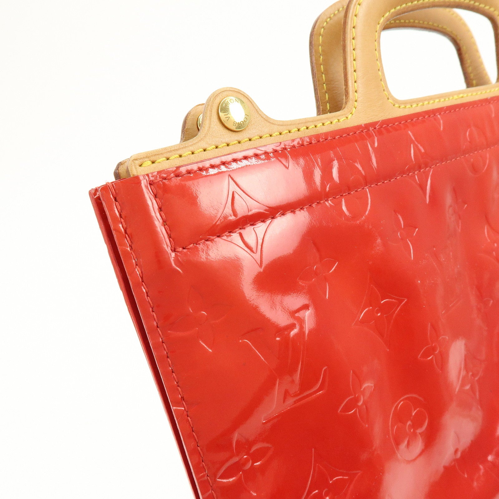 Louis Vuitton Monogram Vernis Stanton Hand Bag Rouge M91078