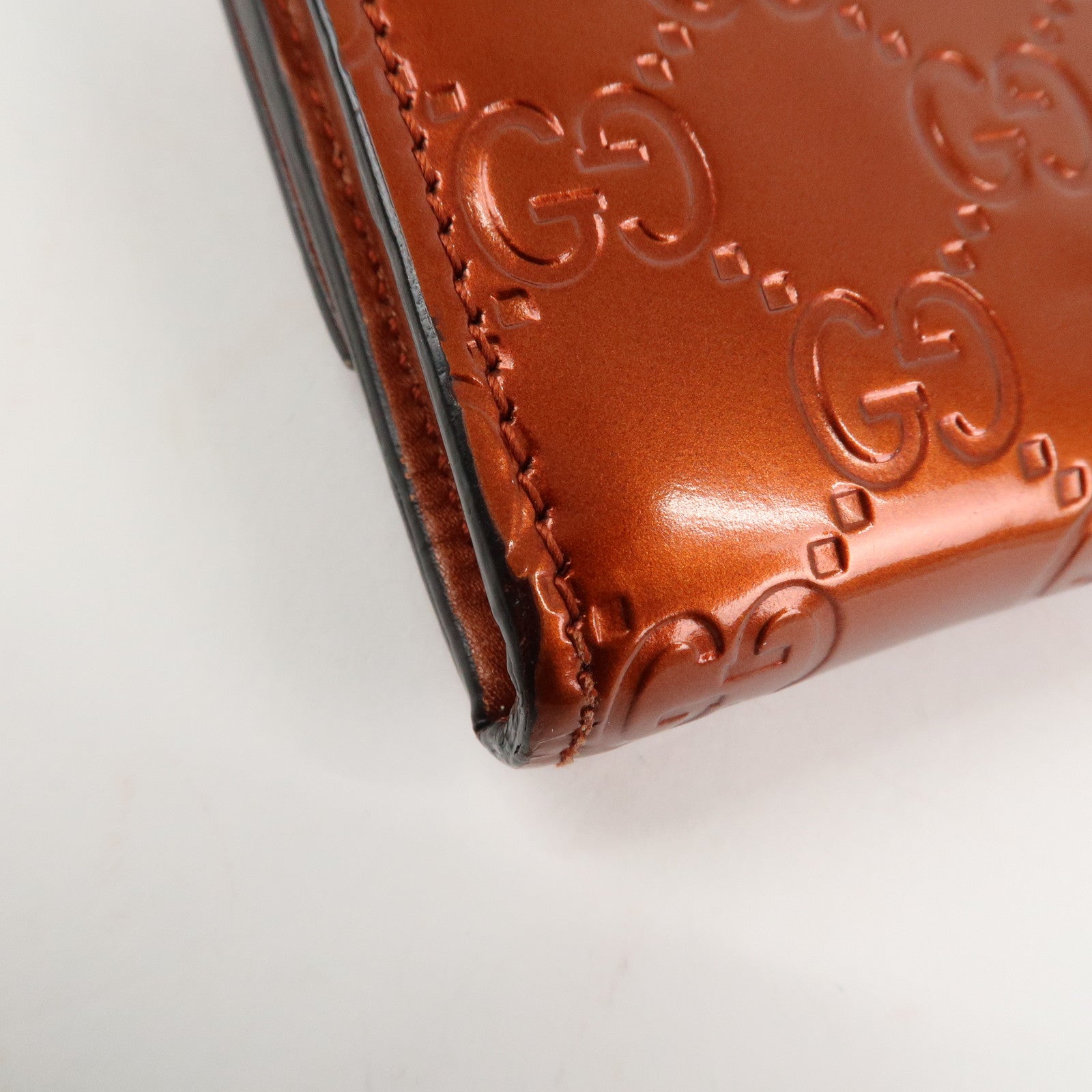 GUCCI Interlocking G Guccissima Lovely Heart Leather Wallet 251861 Used