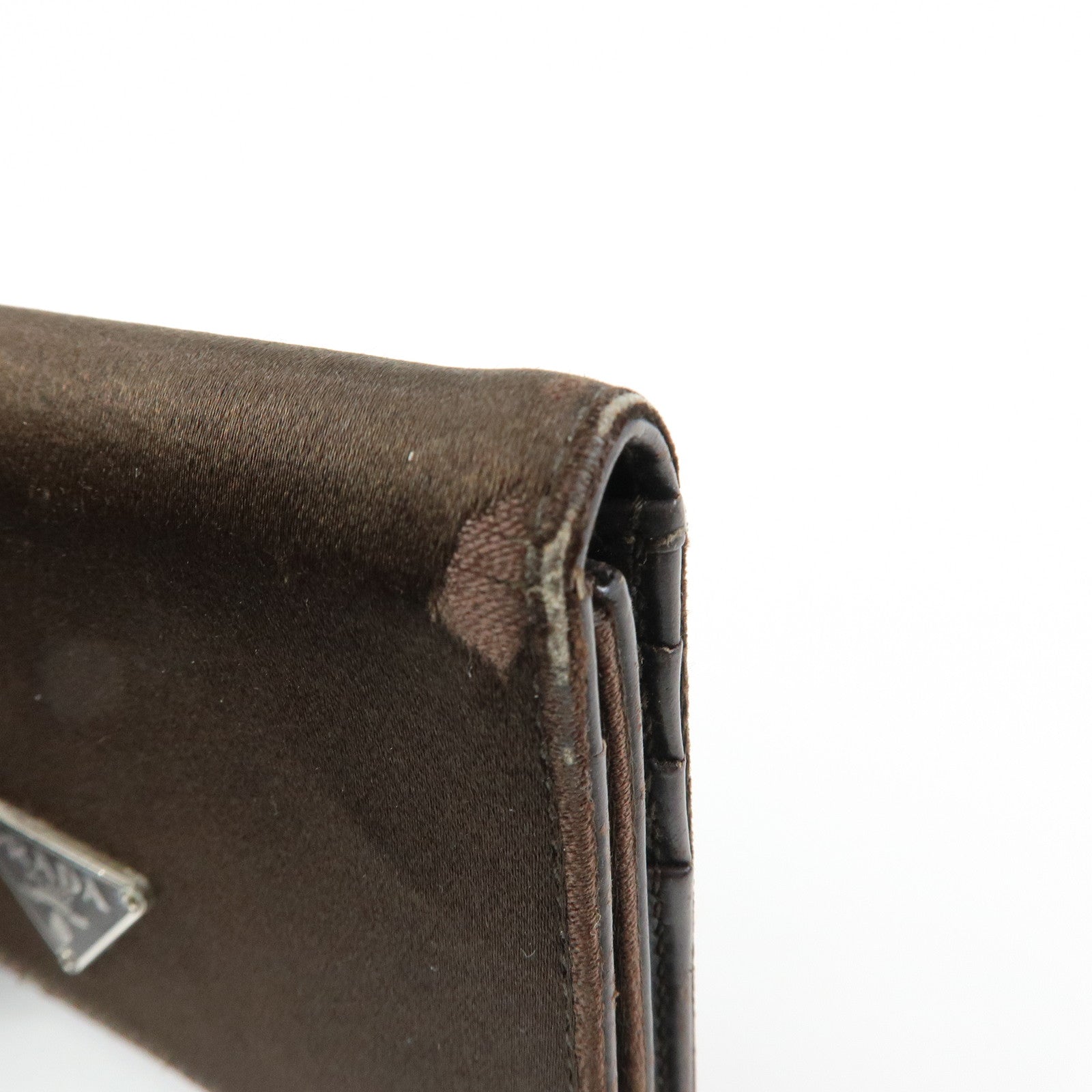 PRADA Triangle Logo Set of 3 Wallet Pouch Black Brown Red