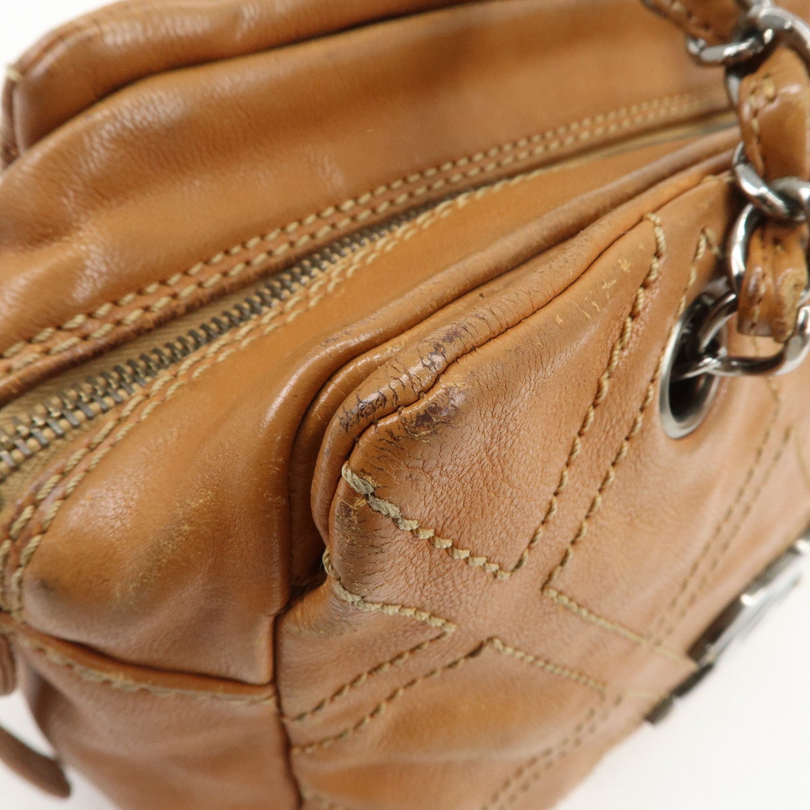 CHANEL COCO Mark Calf Leather Chain Shoulder Bag Hand Bag Brown