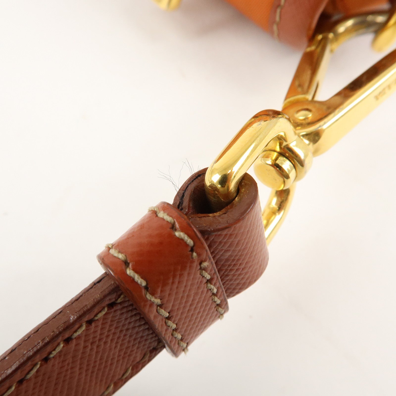 PRADA Logo Nylon Leather Shoulder Bag Crossbody Bag Orange BT0692 Used