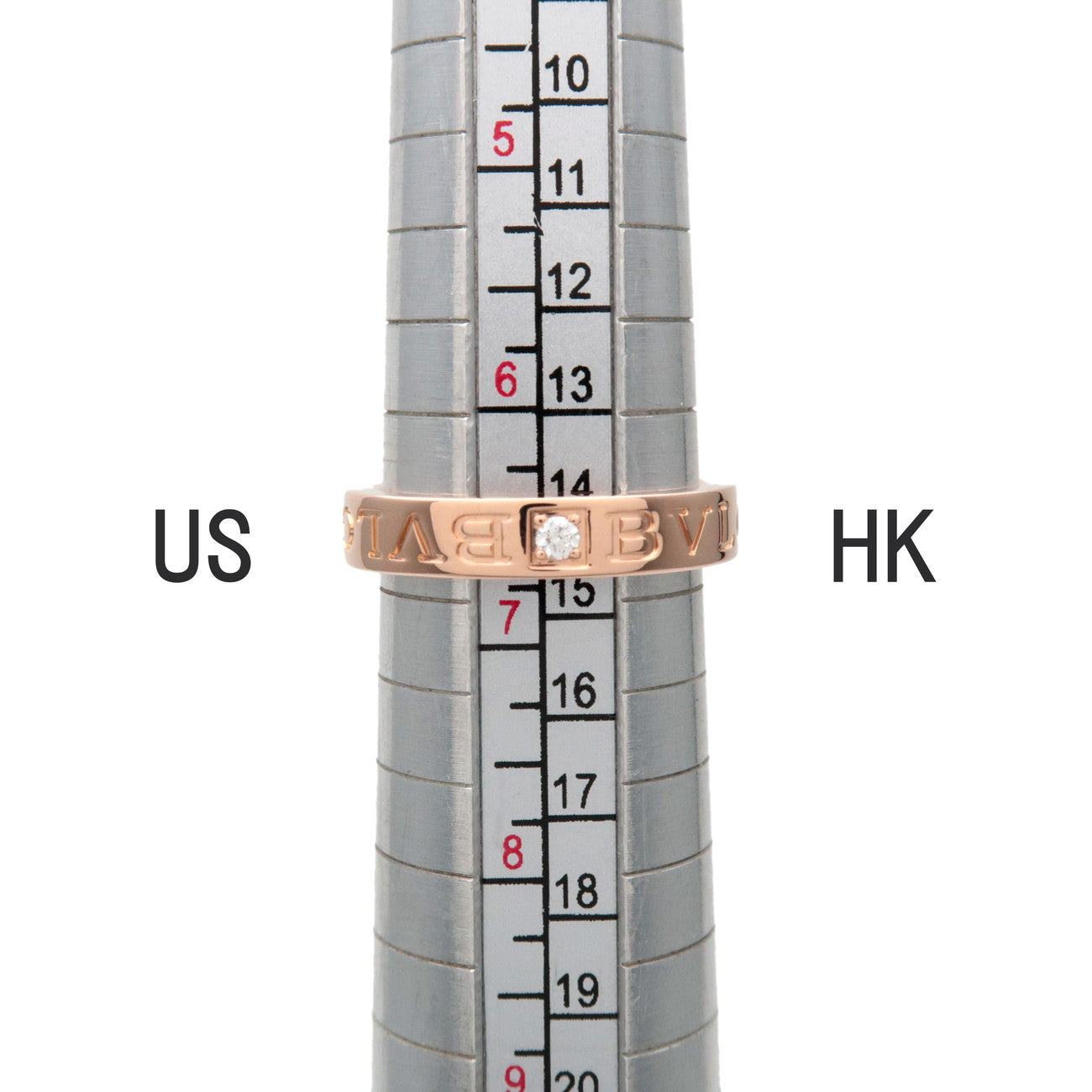 BVLGARI Double Logo 1P Daimond Ring K18 750PG Rose Gold US6.5