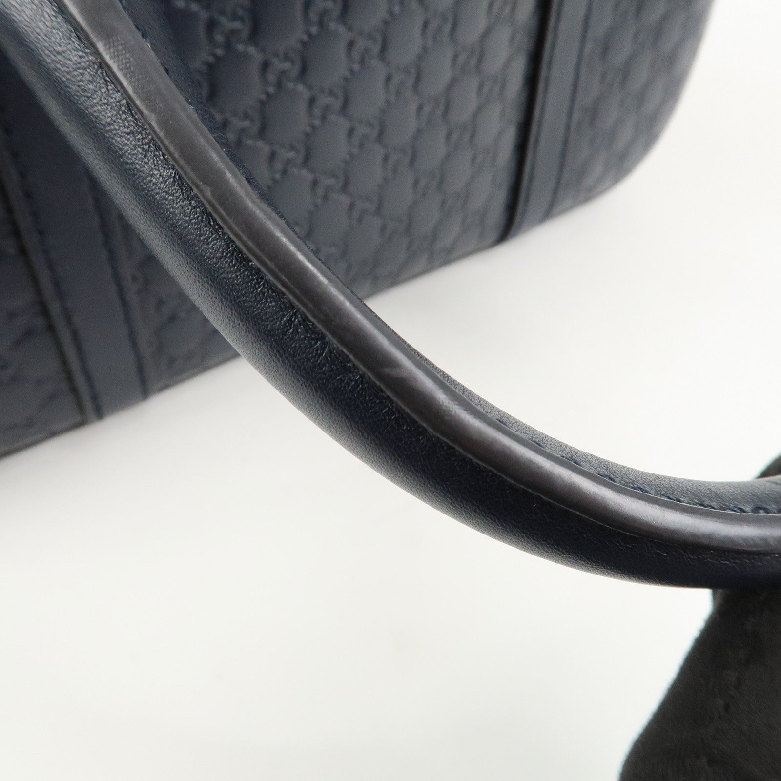 GUCCI Micro Guccissima Leather 2 Way Bag Hand Bag Dark Navy 510289