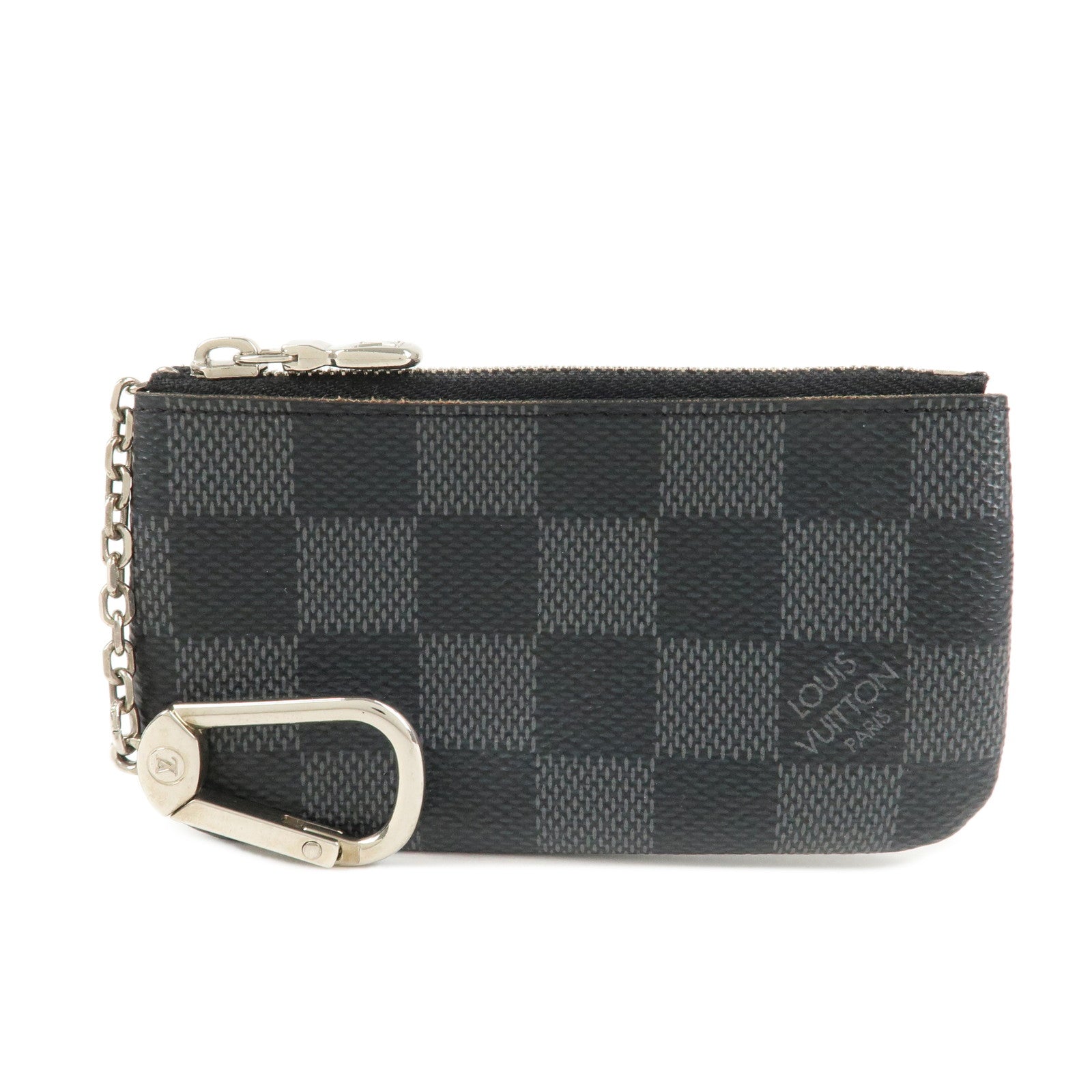 Louis Vuitton Damier Graphite Pochette Cles Coin Case Black N60155 Used