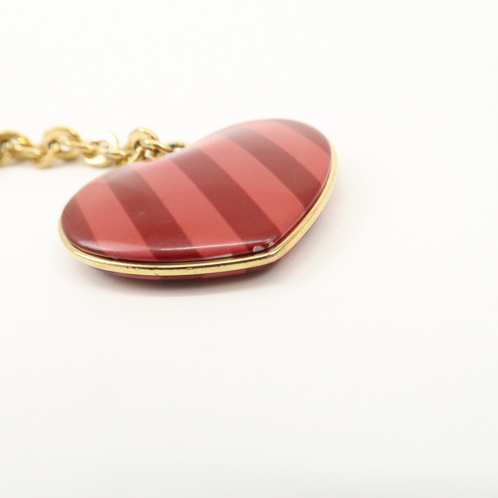 Louis Vuitton Porte Cles Coeur Rayures Bag Charm Red M66476 Used
