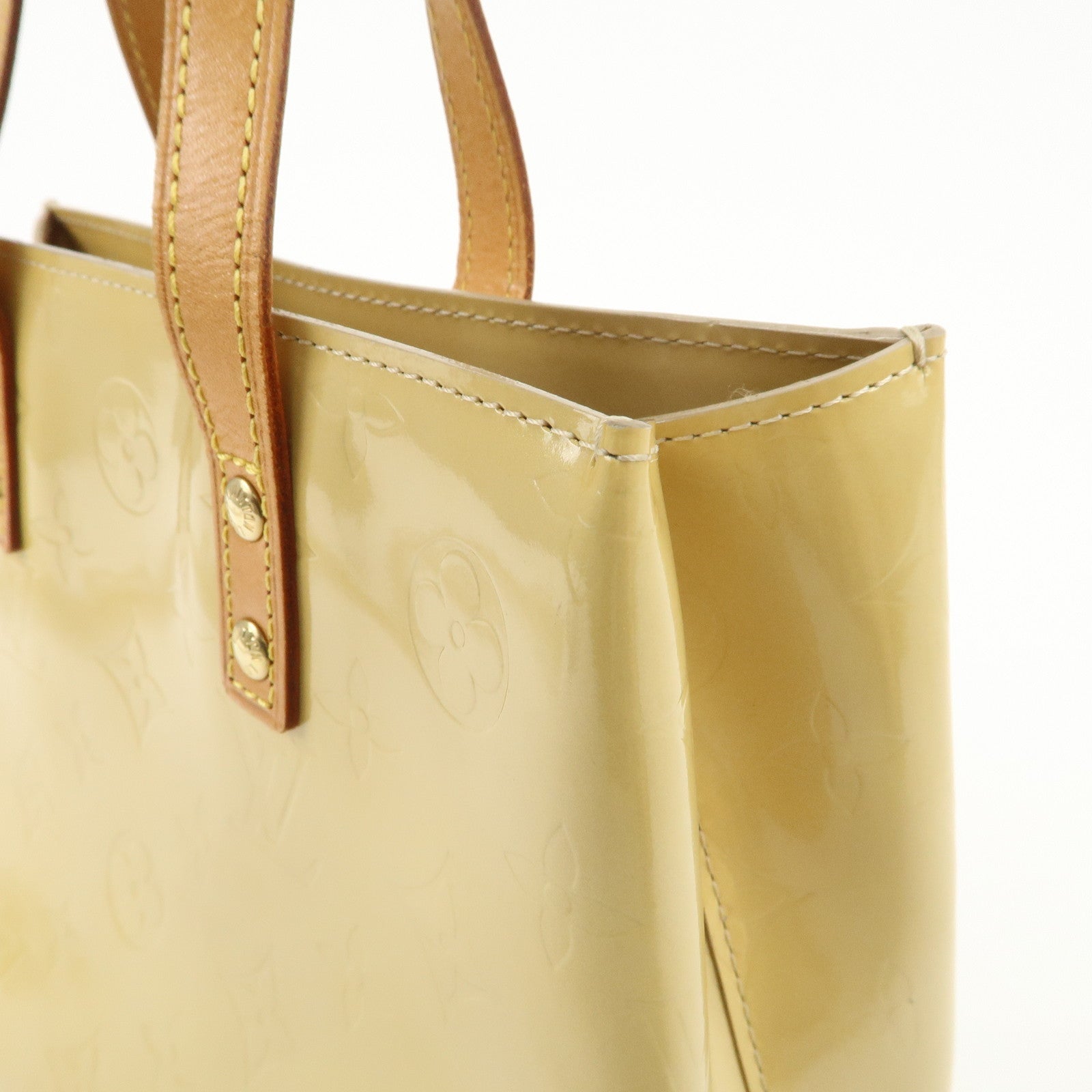 Louis Vuitton Monogram Vernis Lead PM Hand Bag Beige M91144