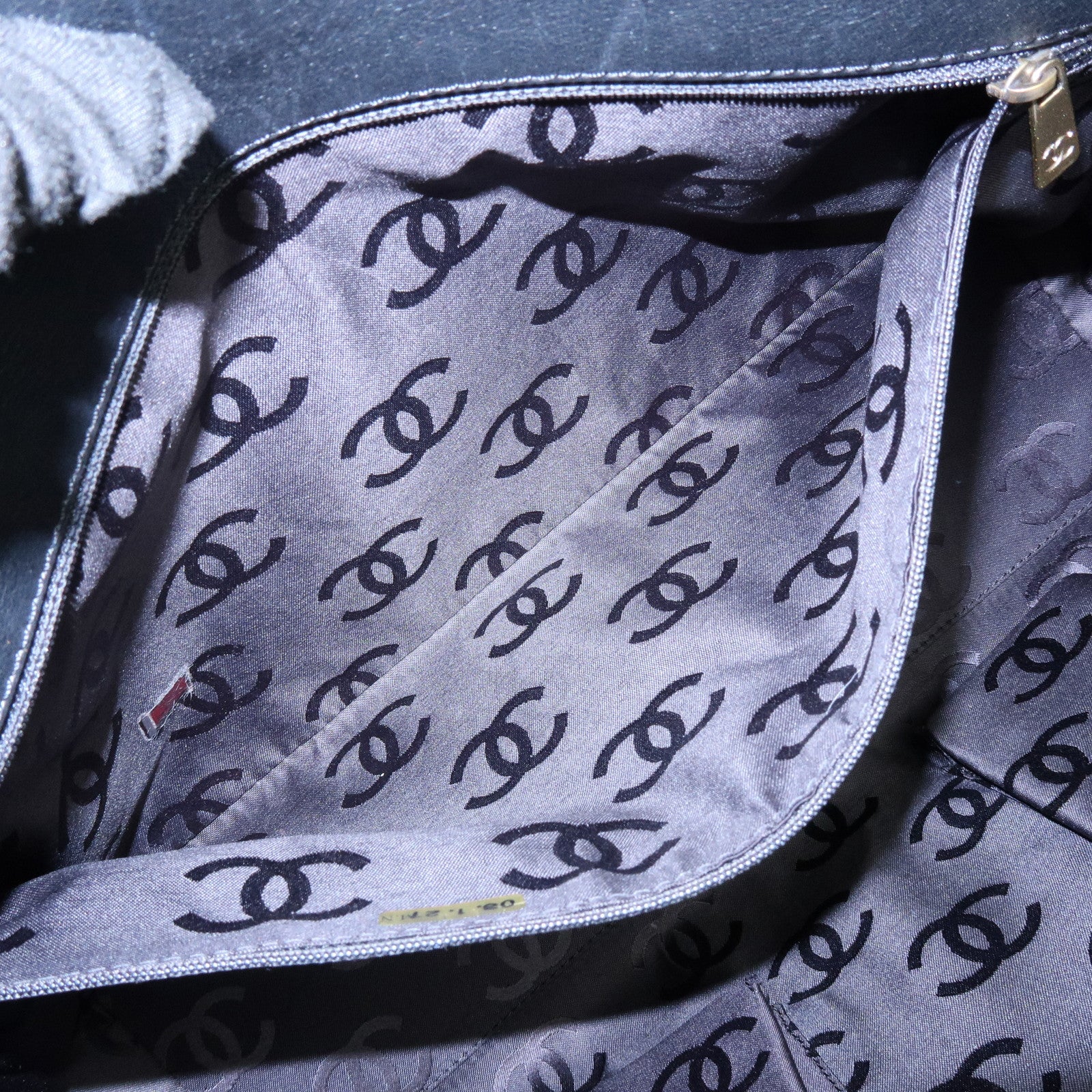 CHANEL Calf Leather 2Way Bag Shoulder Bag Tote Bag Black Gold