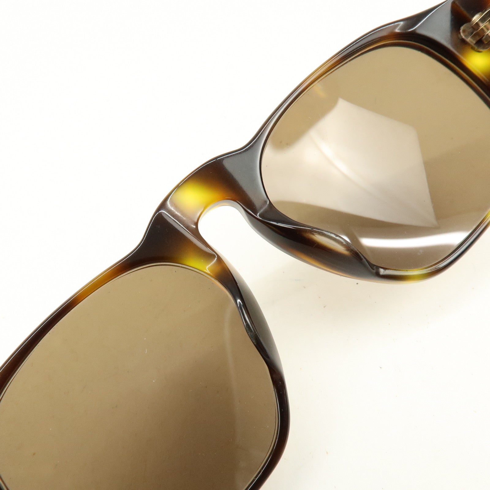 CHANEL COCO Mark Plastic Sunglasses Brown 01452