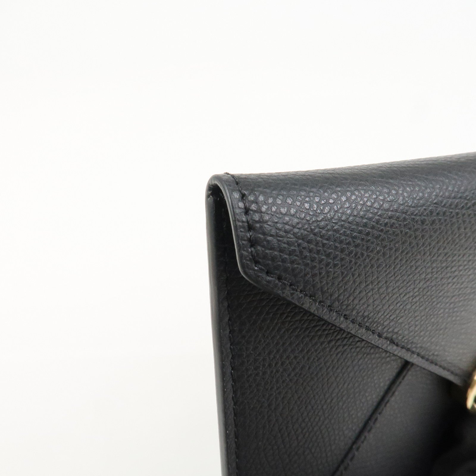 FENDI F IS FENDI Logo Leather Pouch Envelope Case Black 8N0151