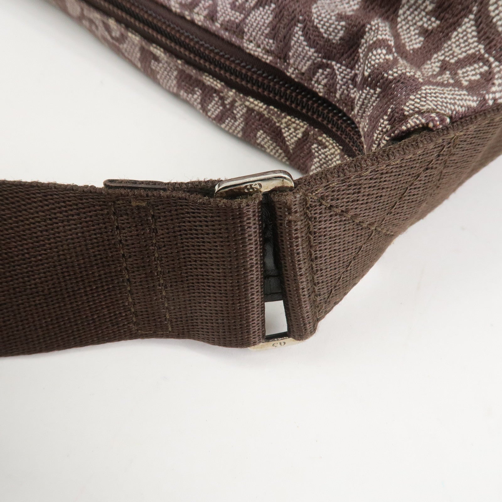 Christian Dior Trotter Jacguard Canvas Shoulder Crossbody Bag Brown