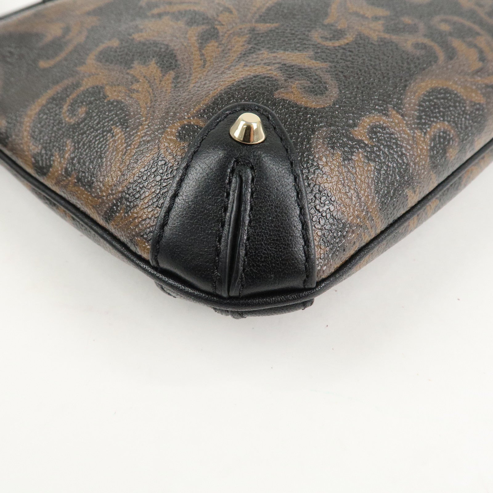 GIANNI VERSACE Medusa Chain Shoulder Bag Hand Bag Black Brown Used