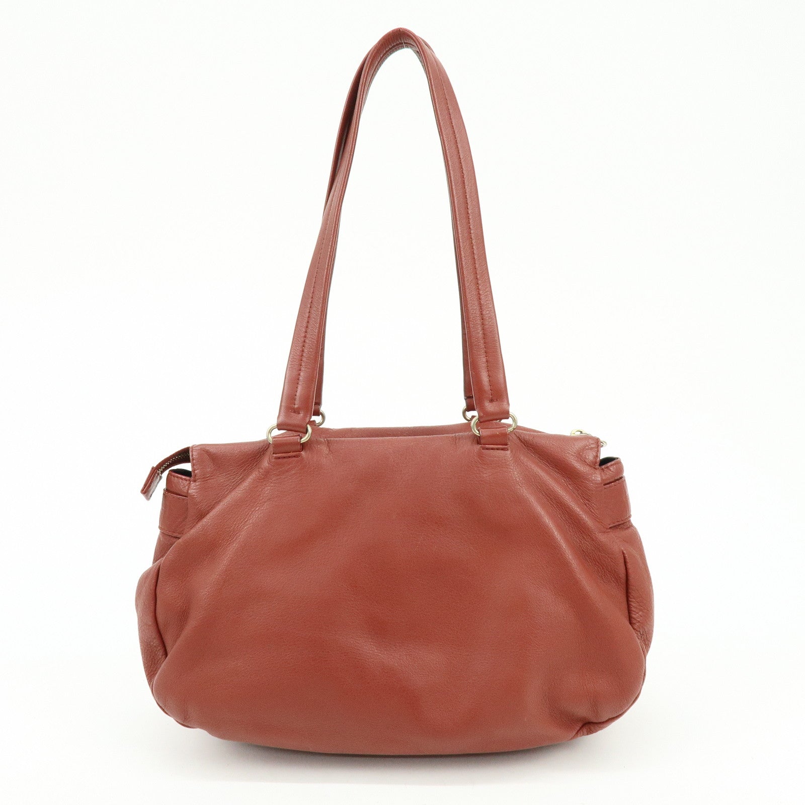 Chloe See by Chloe Leather Shoulder Bag Hand Bag Tassel Red