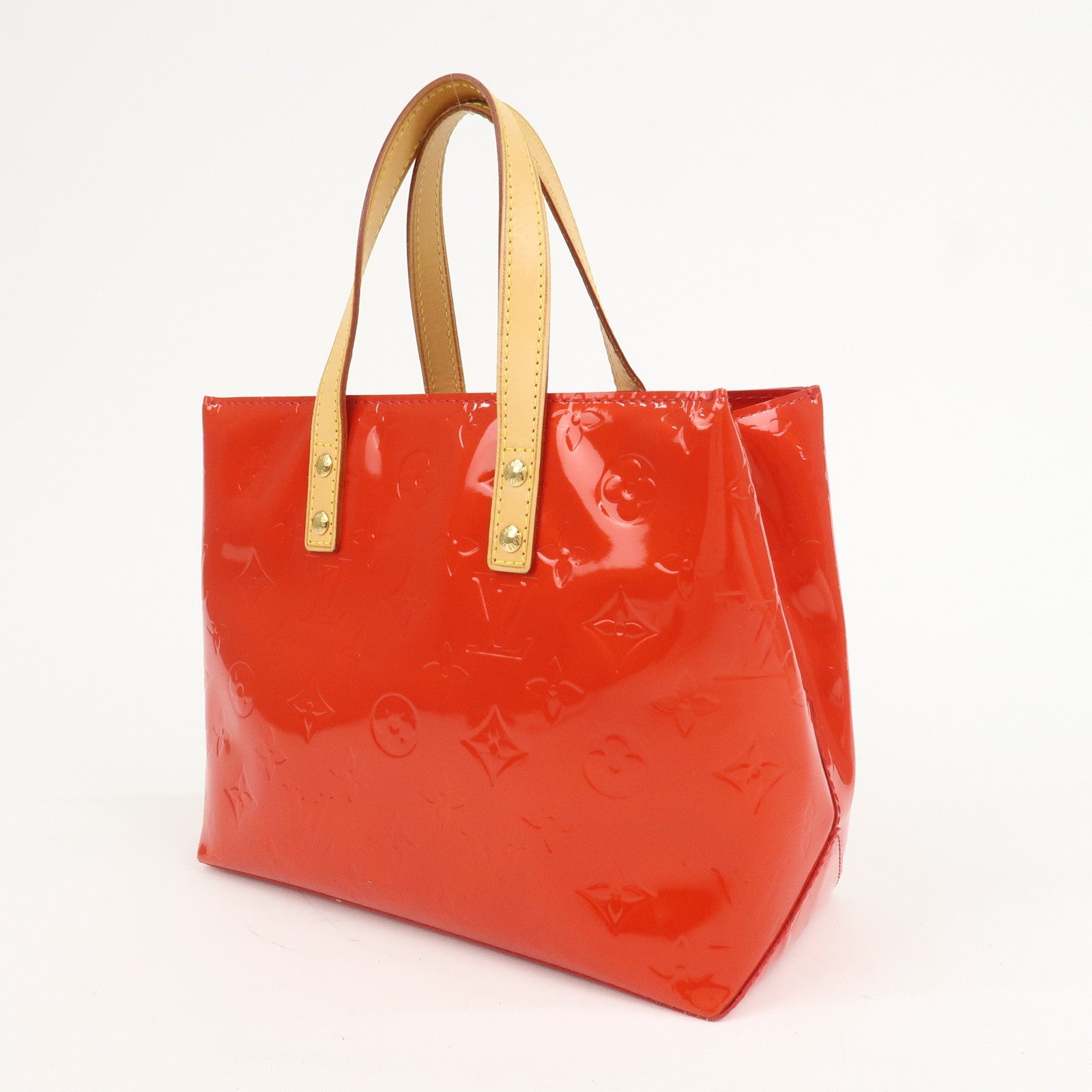 Louis Vuitton Monogram Vernis Leather Lead PM Hand Bag Rouge M91088