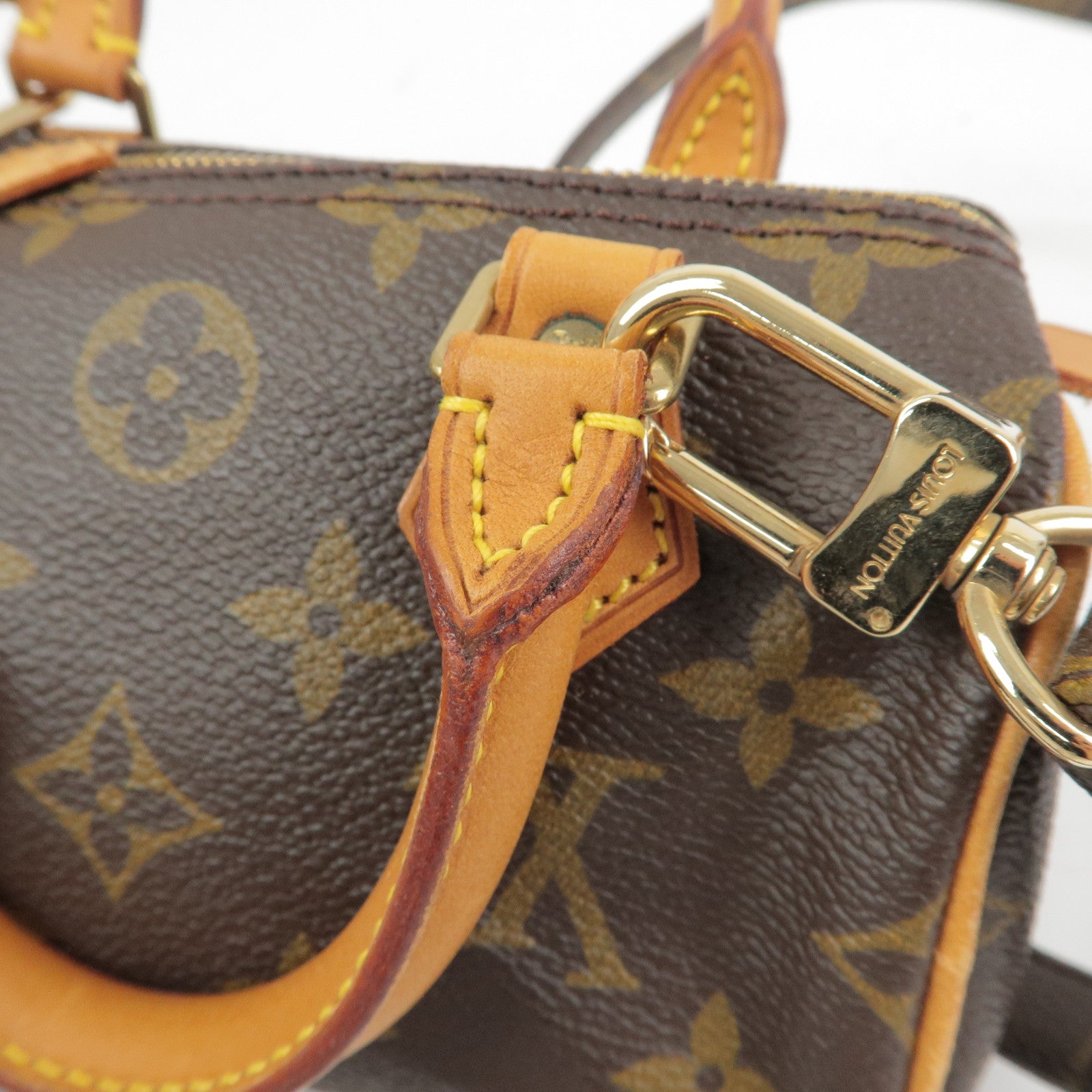 Louis Vuitton Monogram Mini Speedy Hand Bag Brown M41534