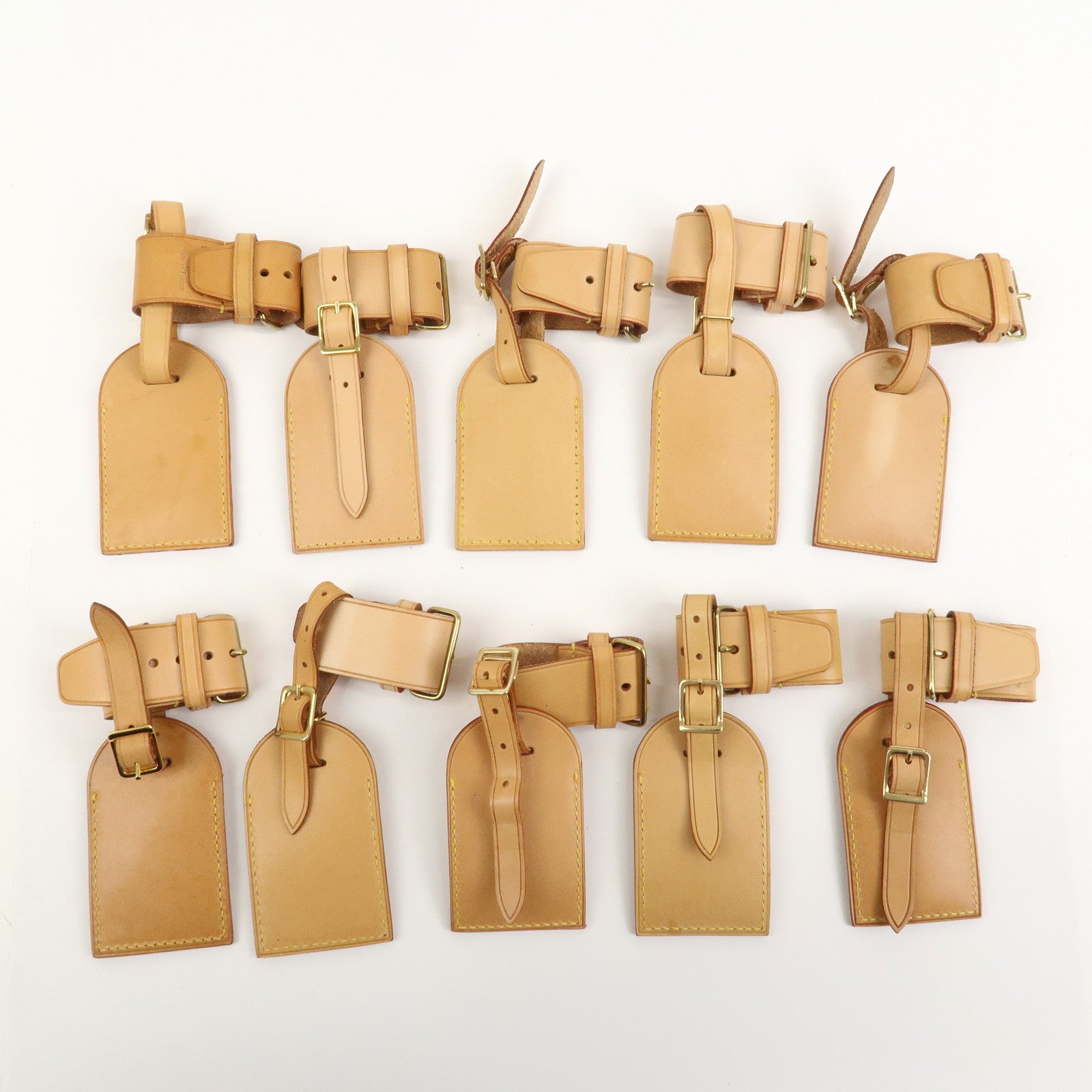 Louis Vuitton Set of 10 Leather Name Tag & Poignet Natural