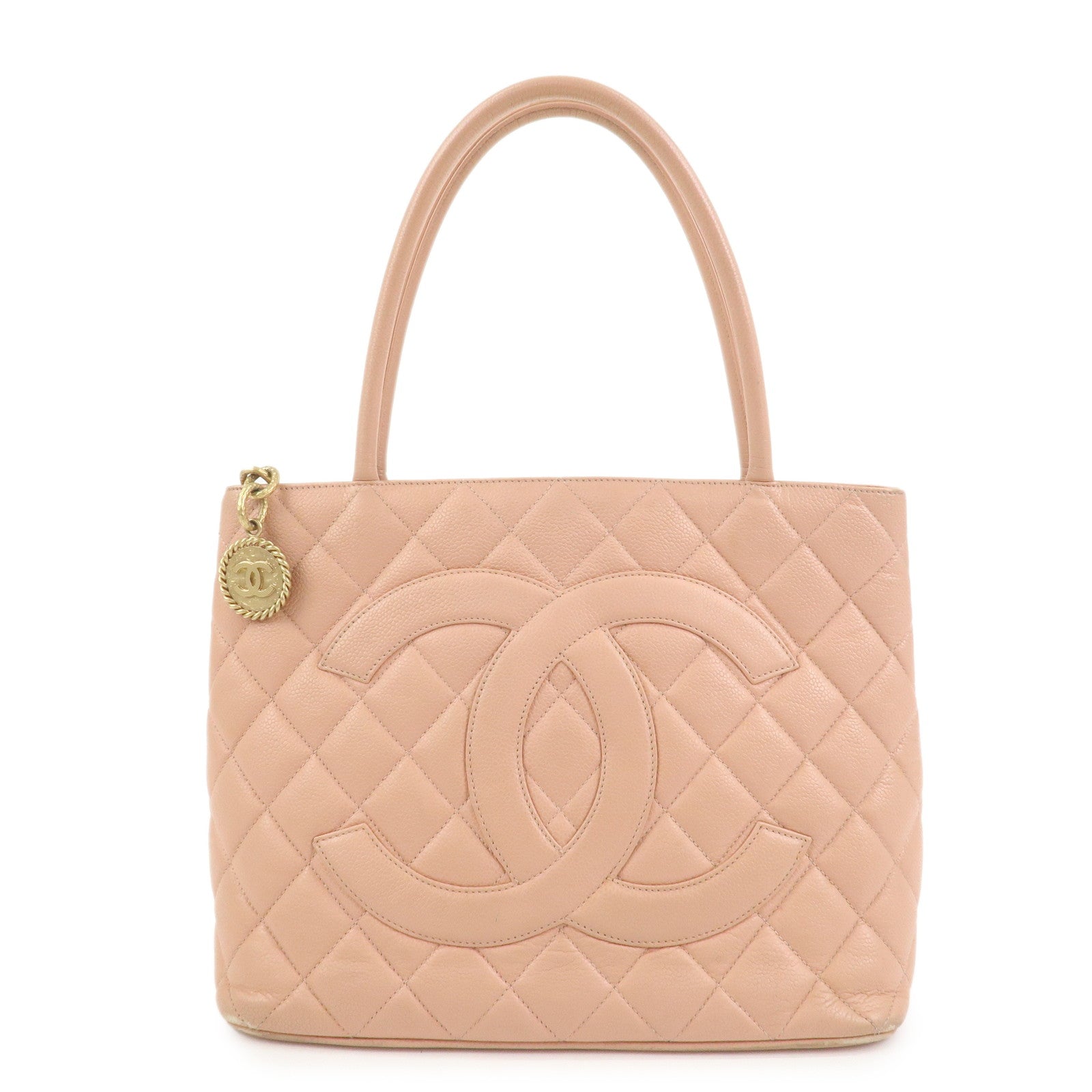 CHANEL Matelasse COCO Mark Medallion Tote Bag Hand Bag Pink A01804