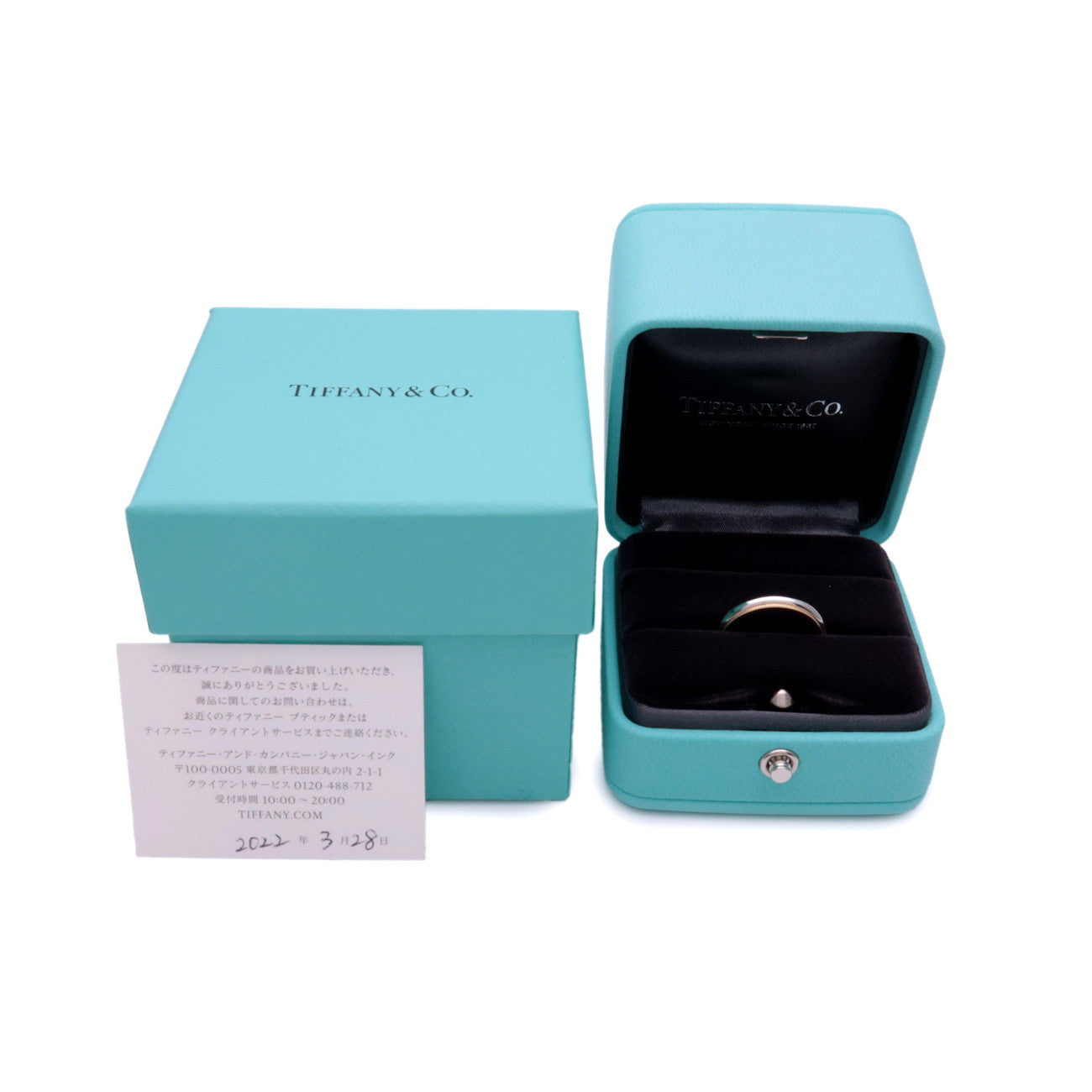 Tiffany & Co Milgrain Band Ring PT950 K18 750YG US5.5-6 EU51