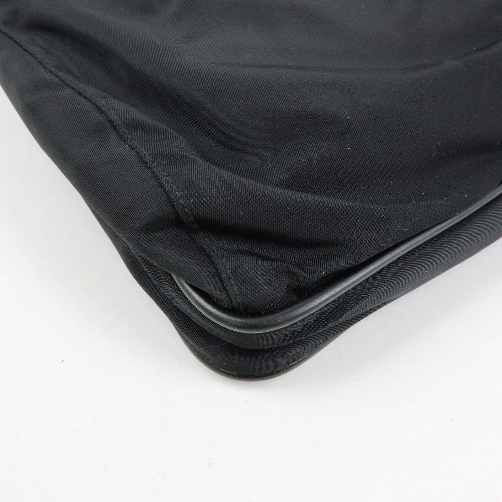 PRADA Triangle Logo Nylon Shoulder Bag Crossbody Bag Black