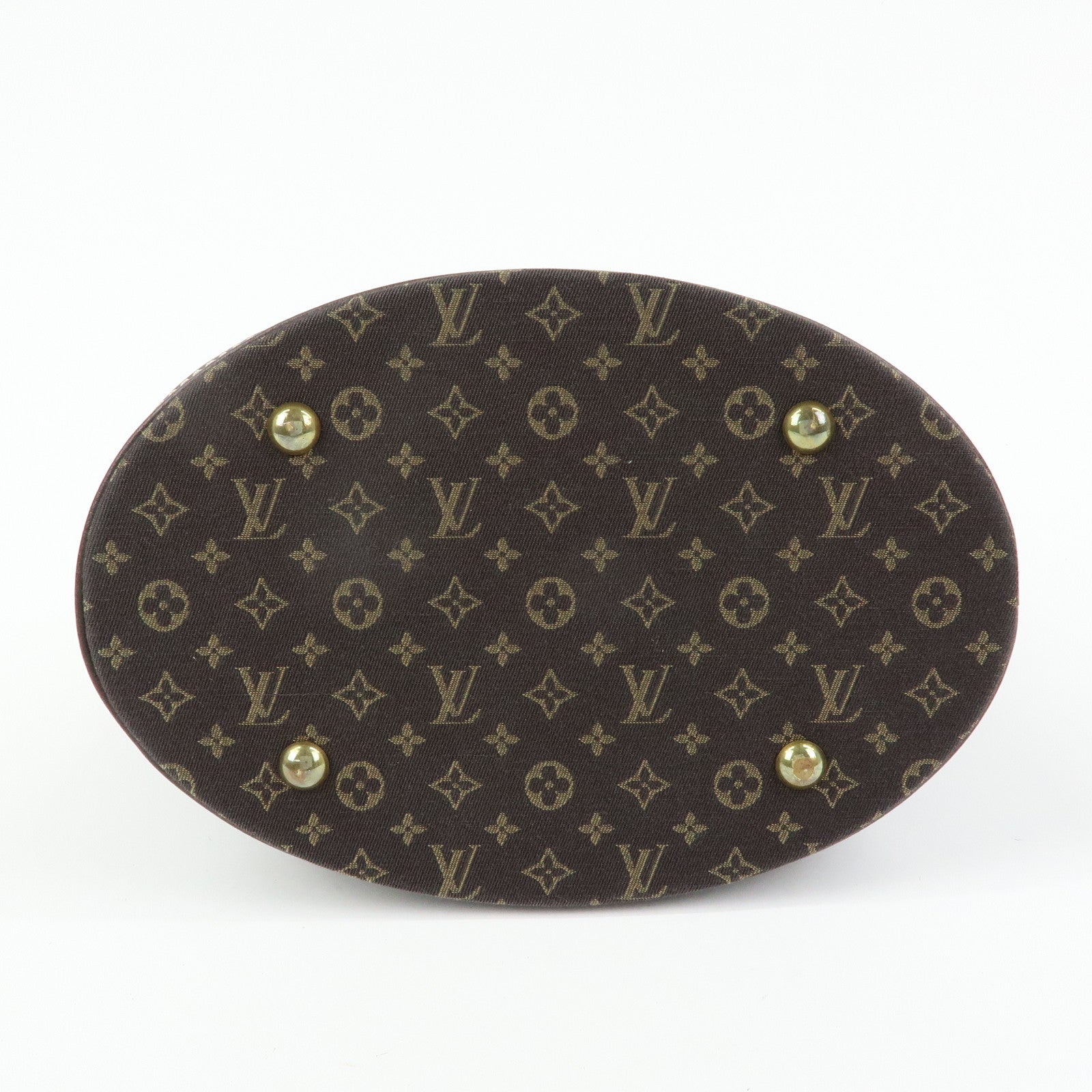Louis Vuitton Monogram Mini Lin Bucket PM Tote Bag Ebene M95226