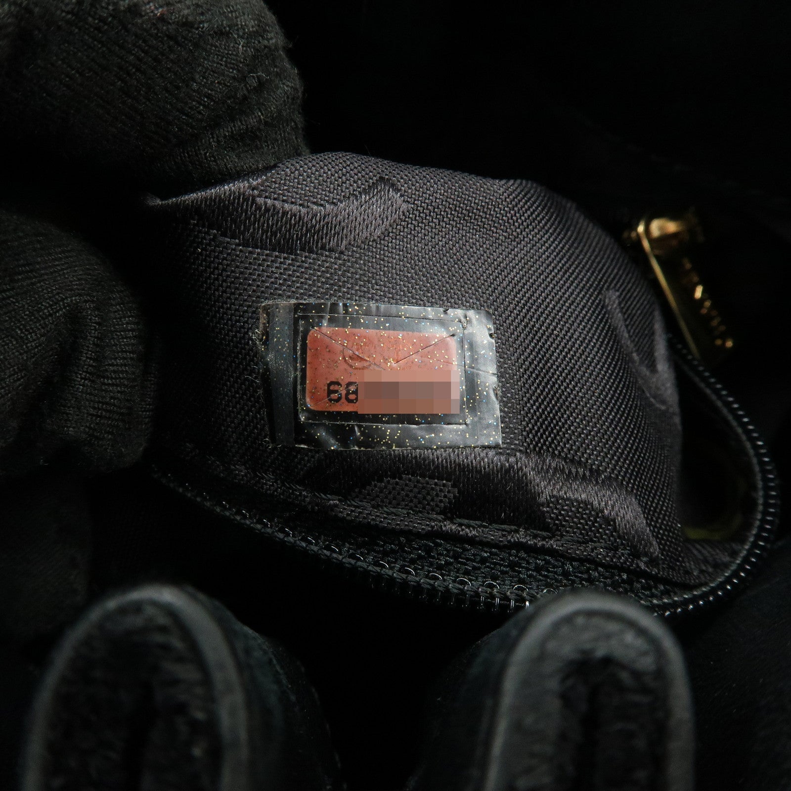 CHANEL Matelasse Circle Handle COCO Mark Velvet Lambskin Hand Bag