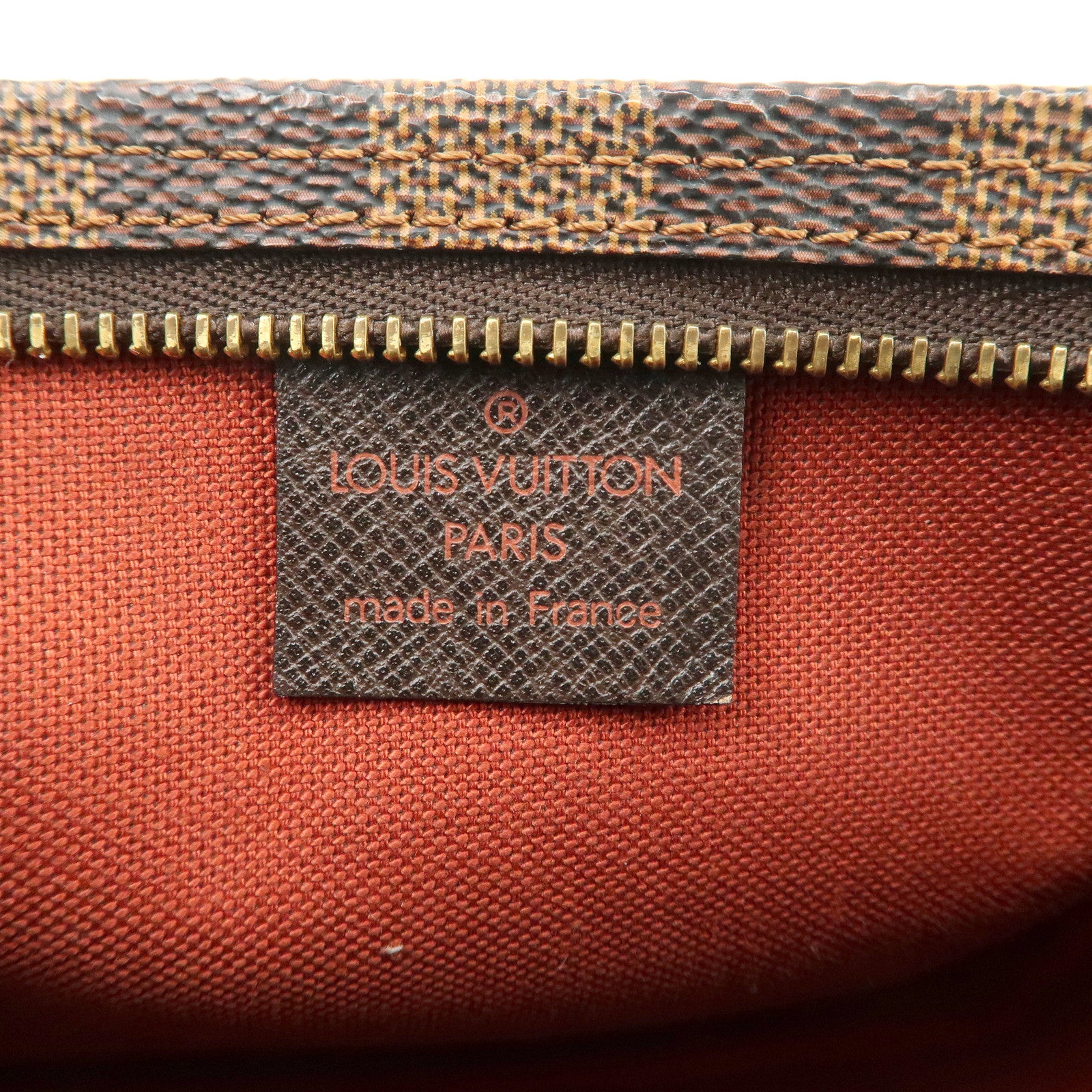 Louis Vuitton Damier Trousse Makeup Accessory Pouch Brown N51982 Used