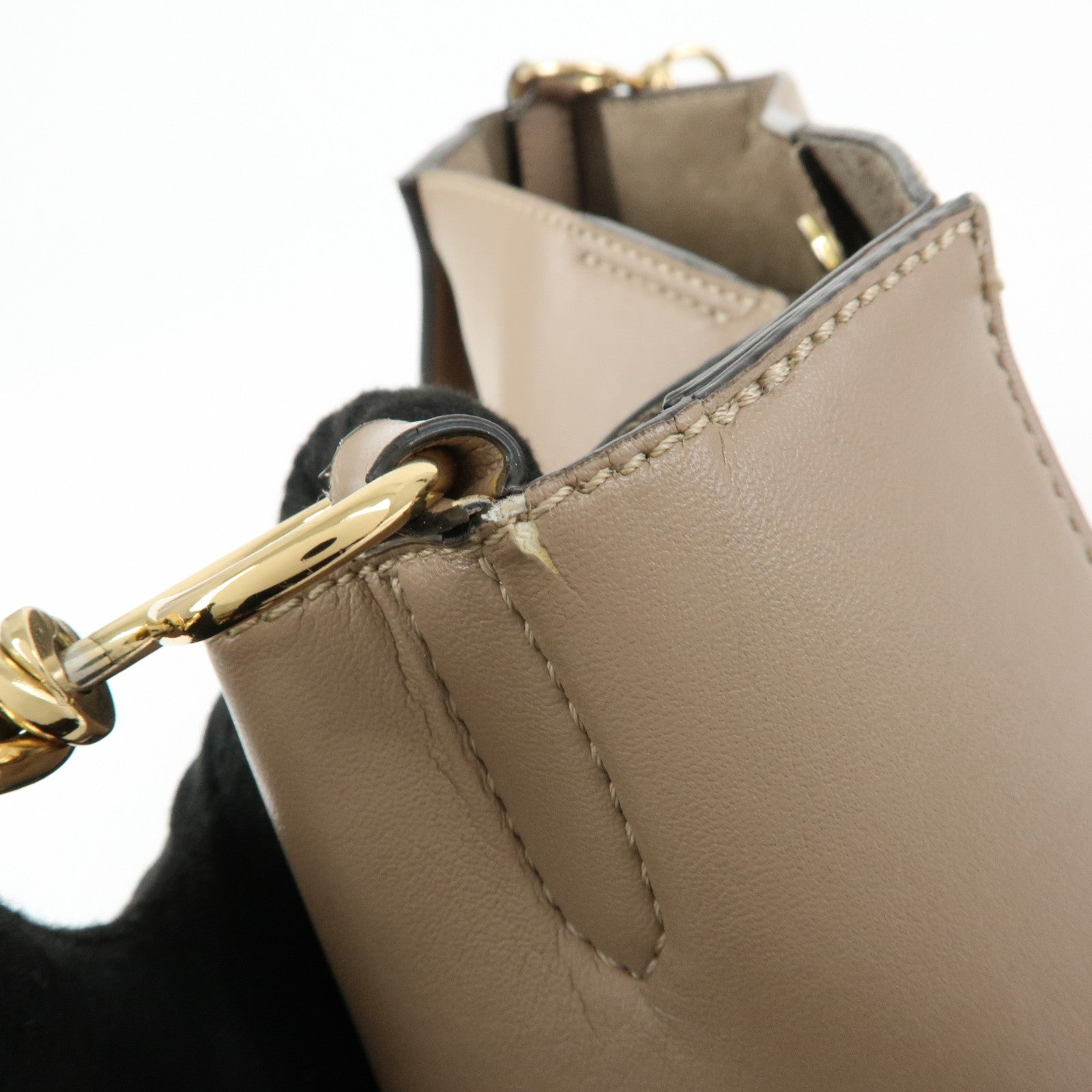 STELLA MCCARTNEY Faux Leather Shoulder Bag Crossbody Bag Beige