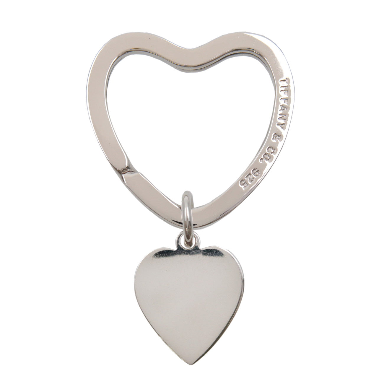 Tiffany & Co Heart Plate Key Ring Key Chain Bag Charm SV925 Silver