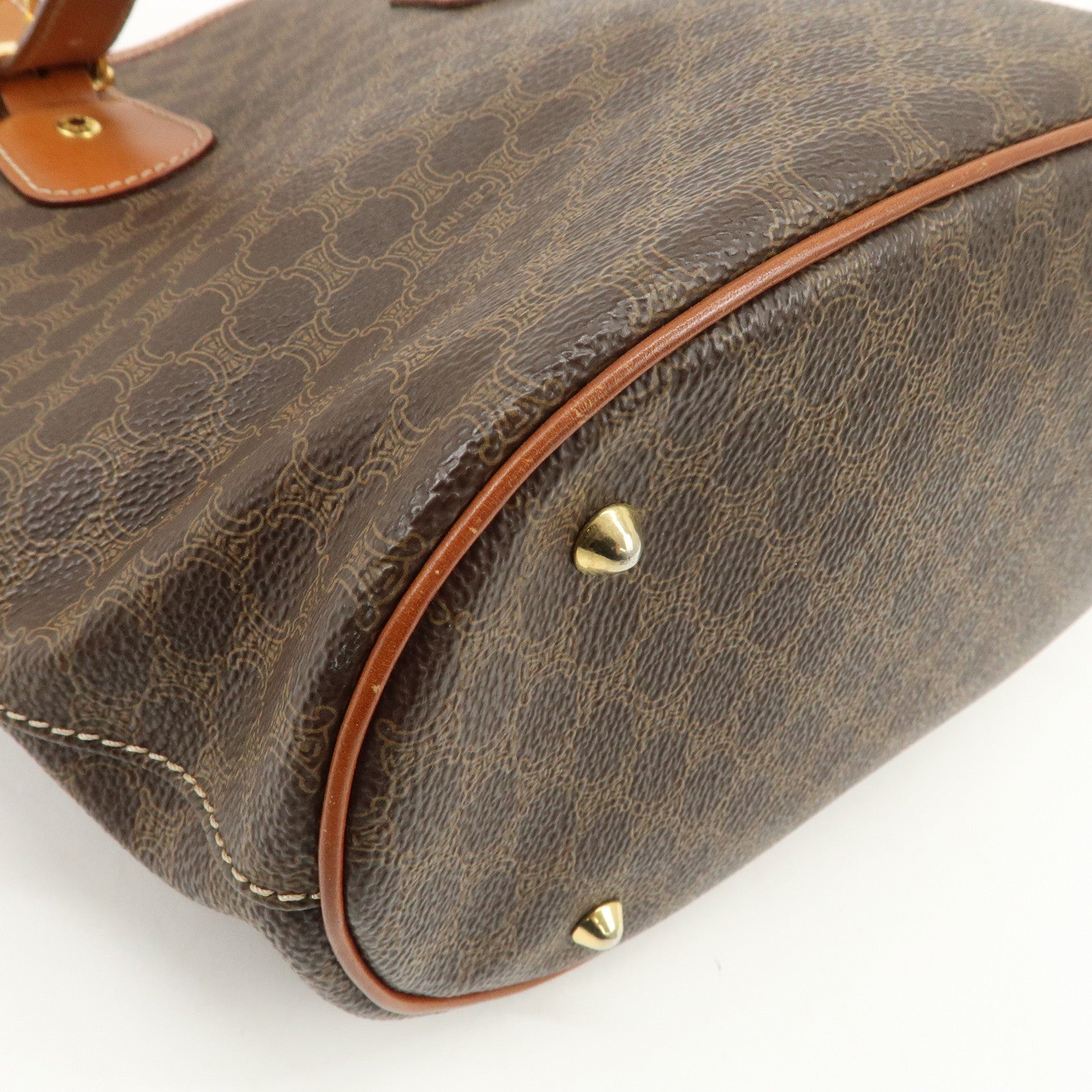 CELINE Macadam PVC Leather Shoulder Bag Tote Bag Brown