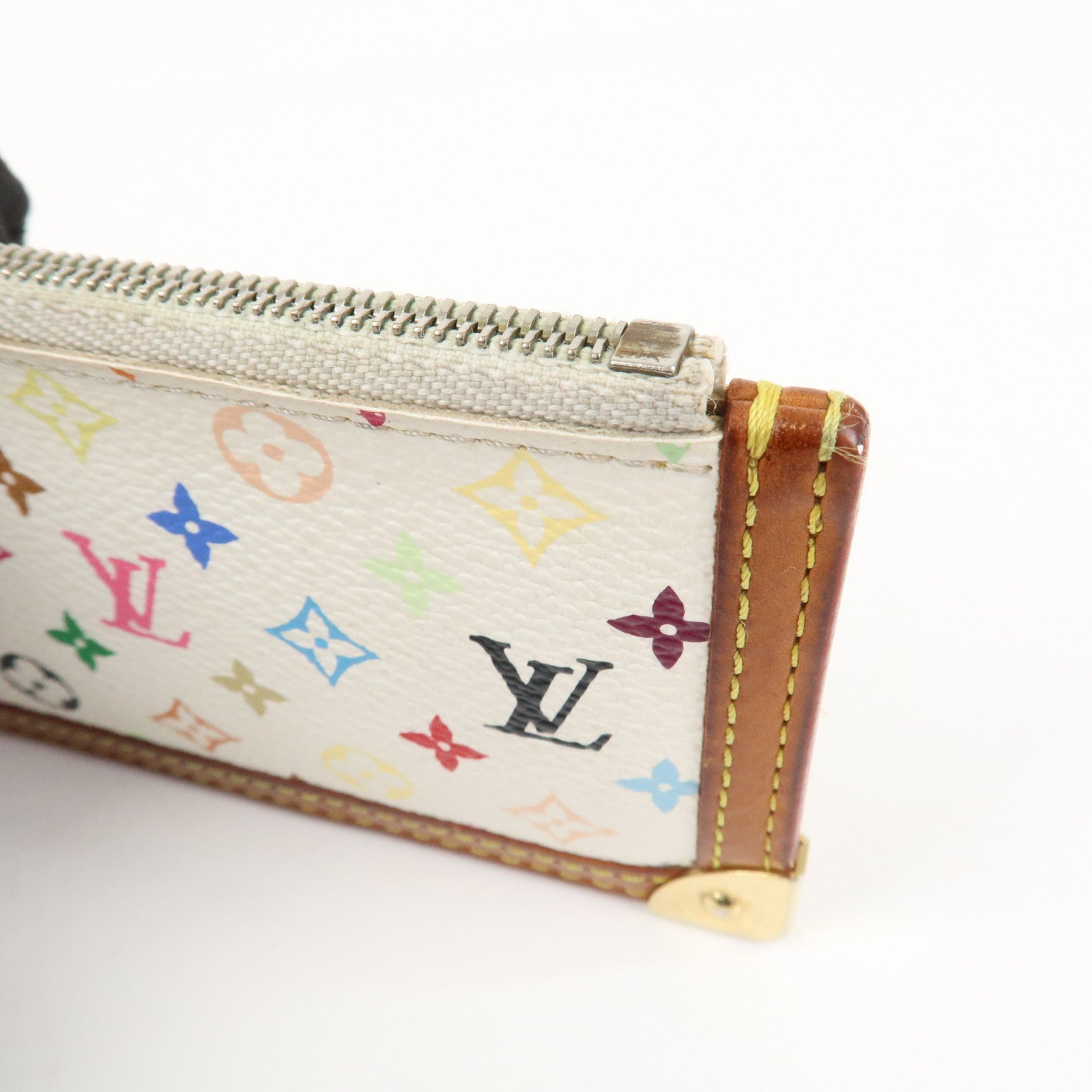 Louis Vuitton Monogram Multicolor Pochette Cles Blanc M92655 Used