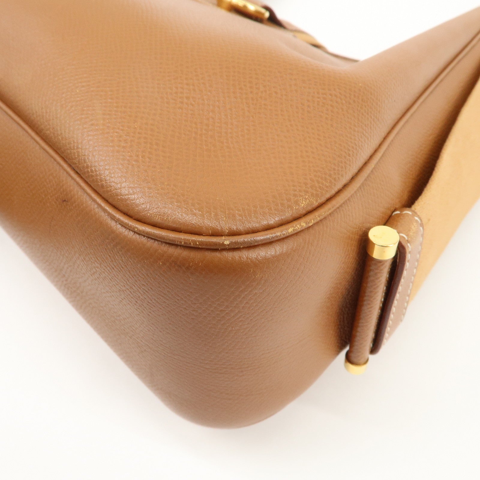HERMES Sac Courchevel Leather Shoulder Bag A Stamped Gold