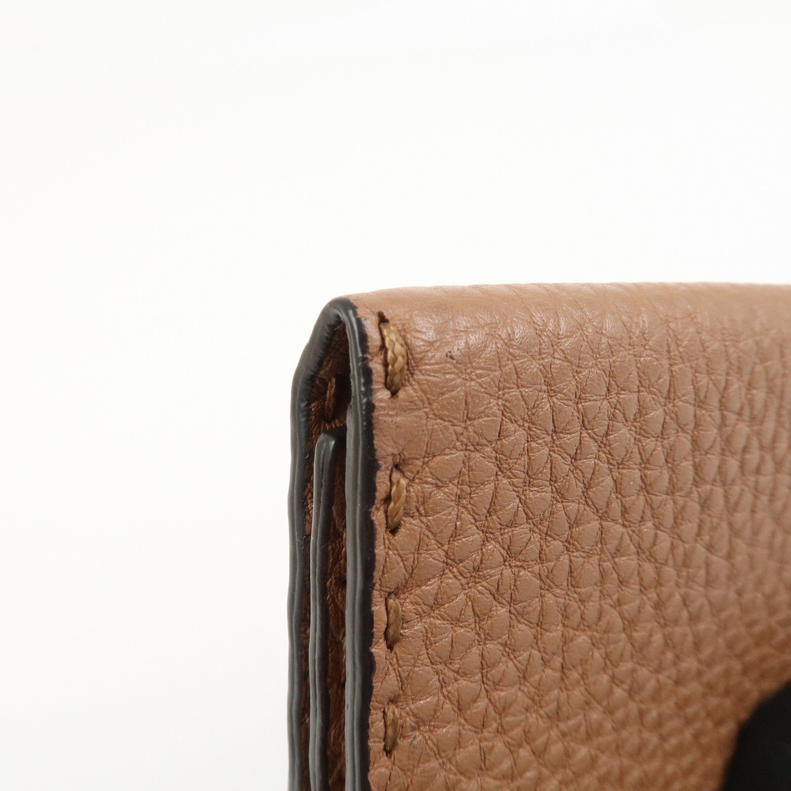 FENDI Selleria Leather 6 Rings Key Case 8AP079 Brown