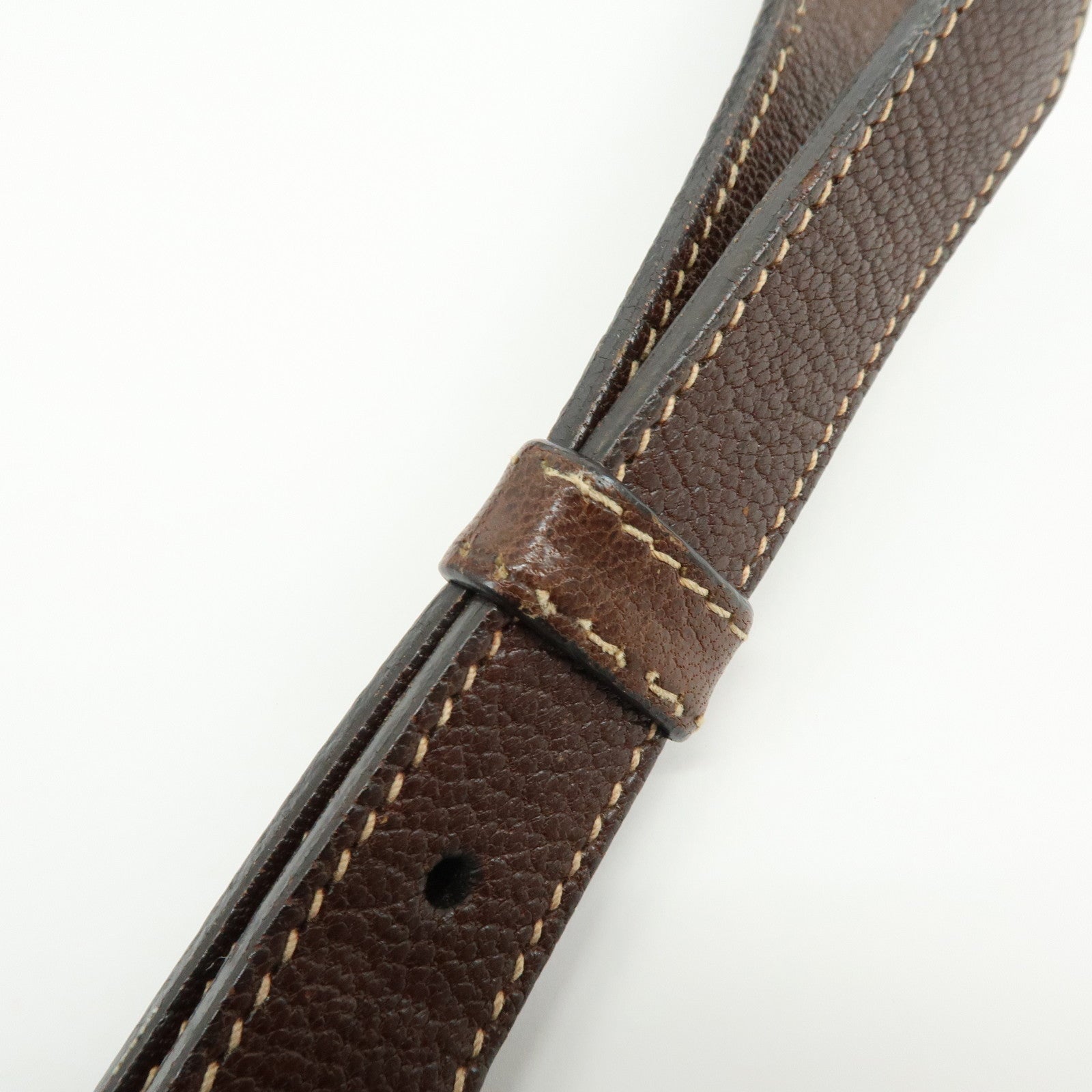 PRADA Logo Jacquard Leather Shoulder Bag Crossbody Bag Brown