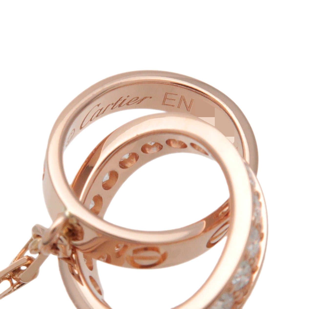 Cartier Baby Love Diamond Necklace K18 750PG Rose Gold