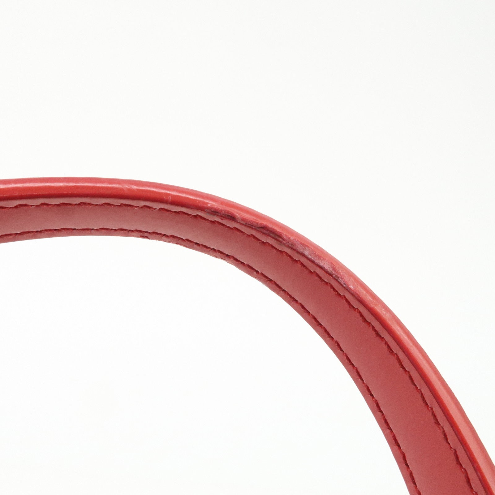 PRADA Nylon Patent Leather Shoulder Bag Red B8844